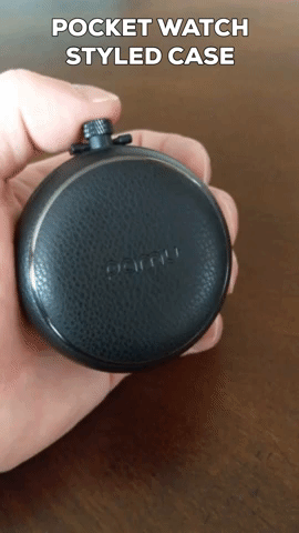 PaMu Quiet T10 noise cancelling wireless earphones: opening the "pocket watch" clamshell charging case