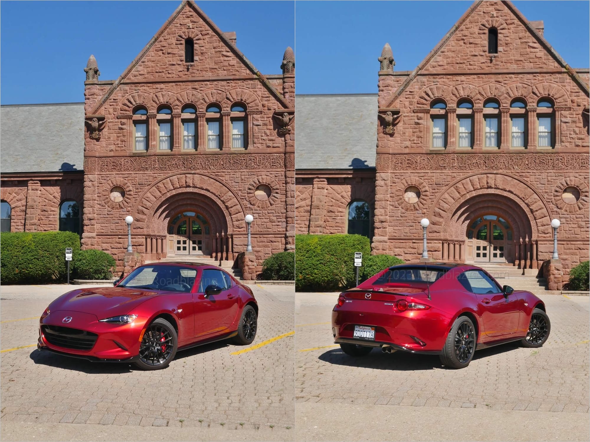 2023 Mazda MX-5 Miata RF Club: retractable folding top roadster brimming with Soul in Red, upfitted for track, at just over $40k.
