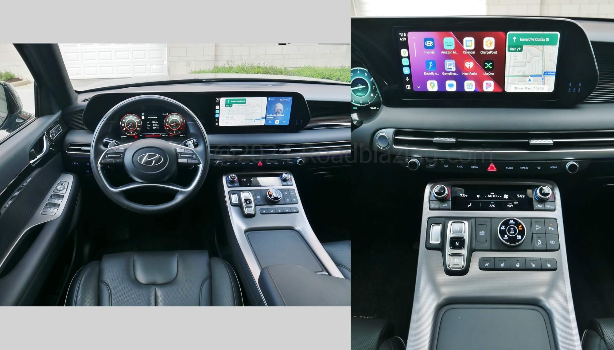 22024 Hyundai Palisade Calligraphy AWD: wired Android Auto & Apple CarPlay phone projection