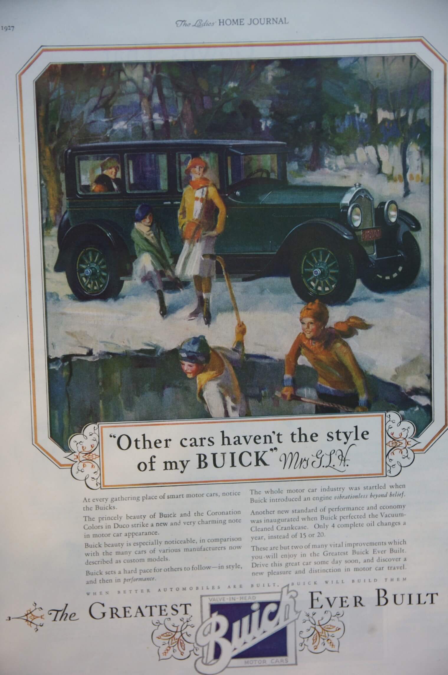 1927 Buick Master Six period Ladies Home Journal testimonial