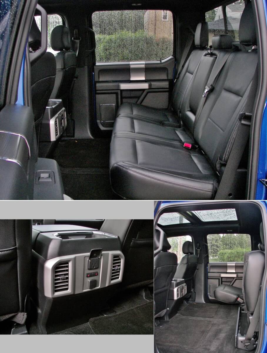 2016 Ford F-150 Supercrew 4x4 Lariat: Row 2 seats and storage