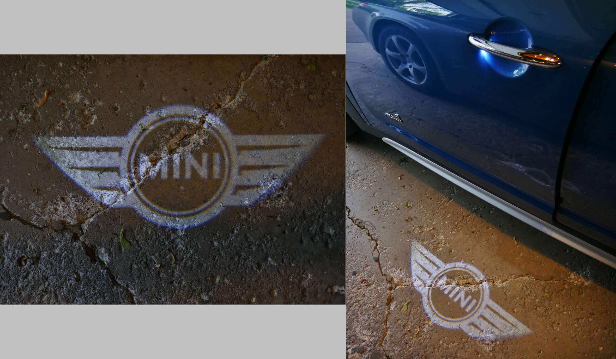2017 MINI Cooper Countryman S All4: Driver's puddle lamp "MINI" winged logo