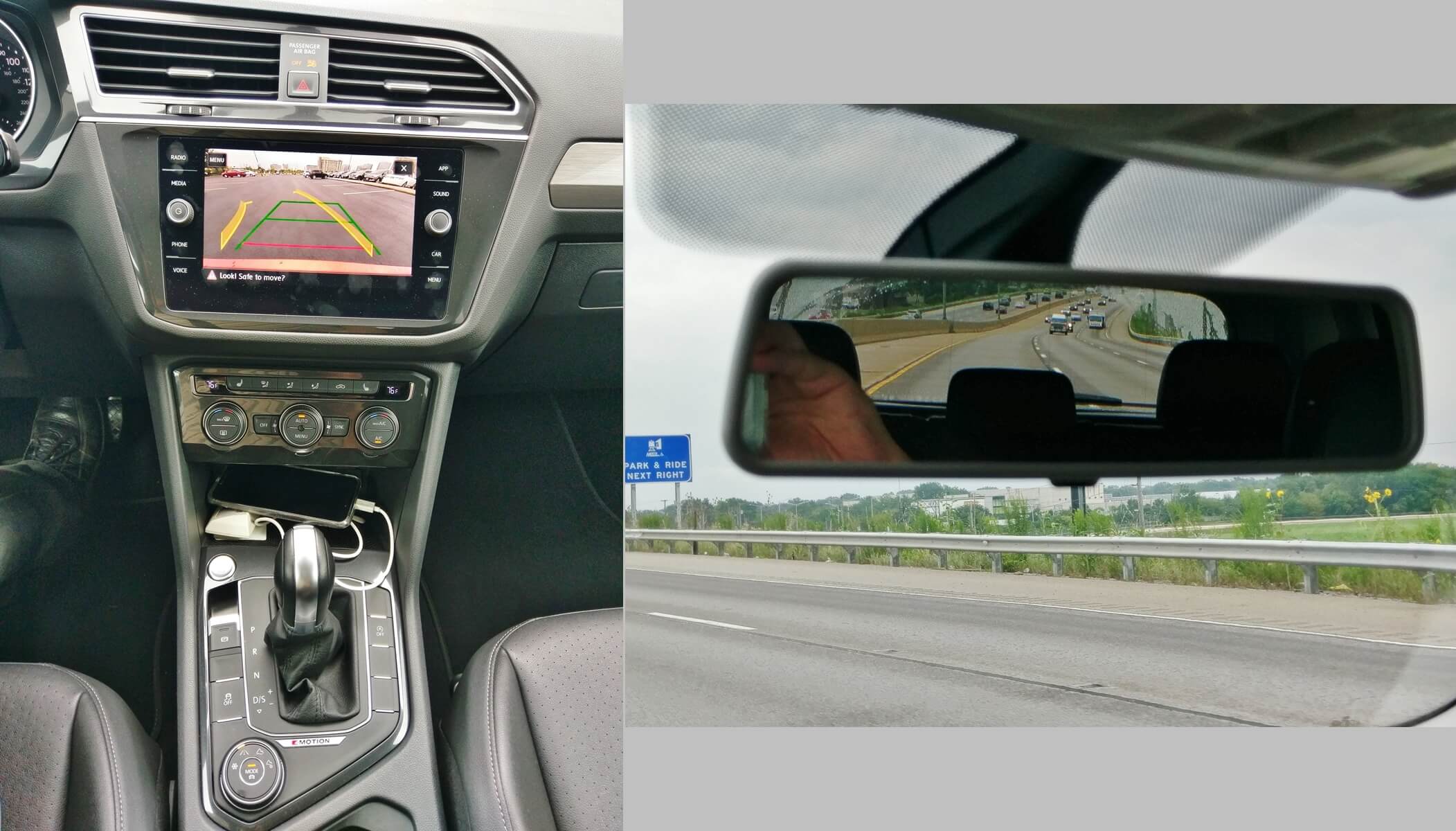 2018 Volkswagen Tiguan SE AWD: standard rear-view camera with park grid-lines; Large backlight for improved rear-wards visibility