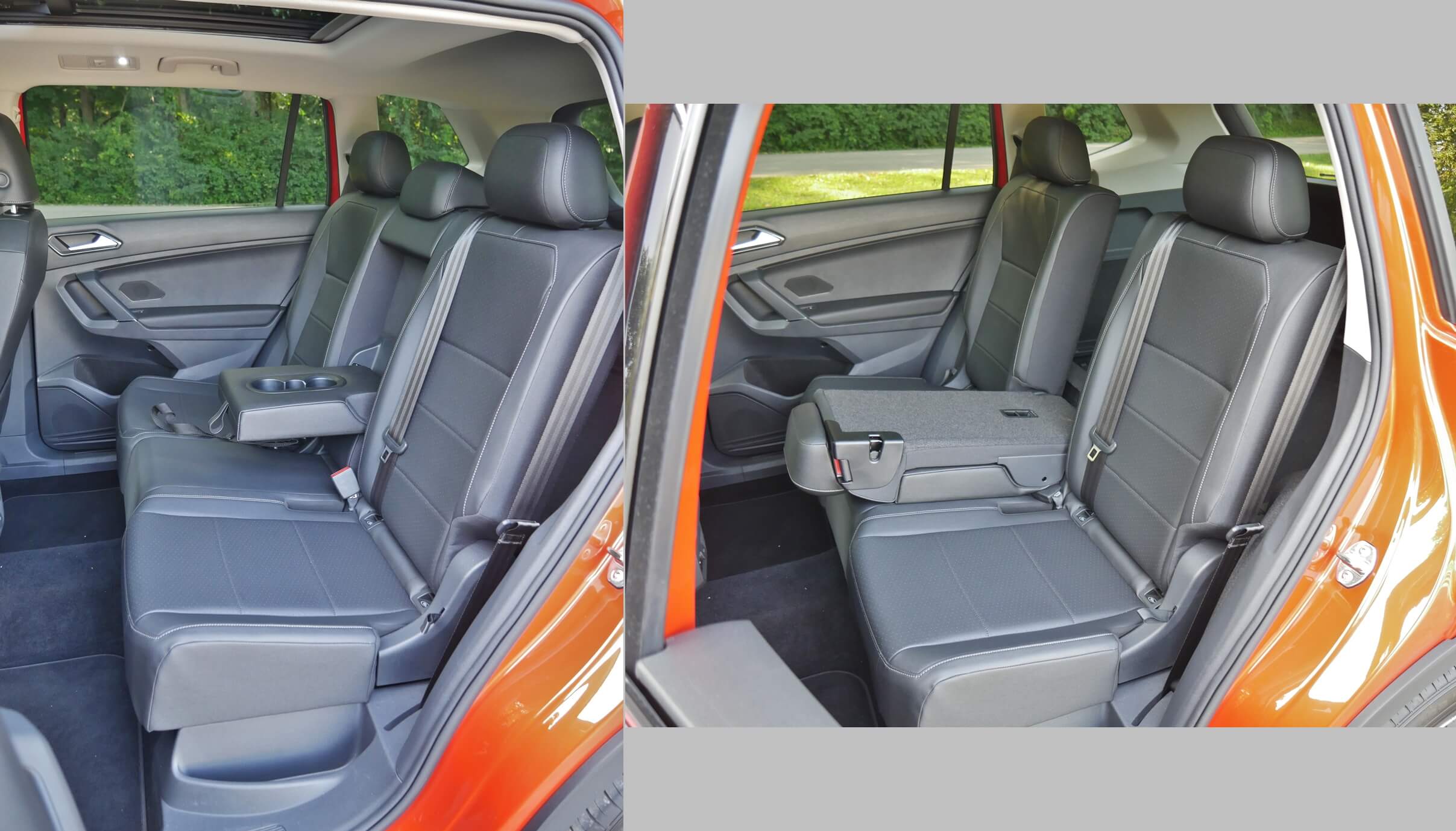 2018 Volkswagen Tiguan SE AWD: 2nd Row legroom gains 2.8"-inches and sliding split bench, with 40/20/40% split folding seat backs