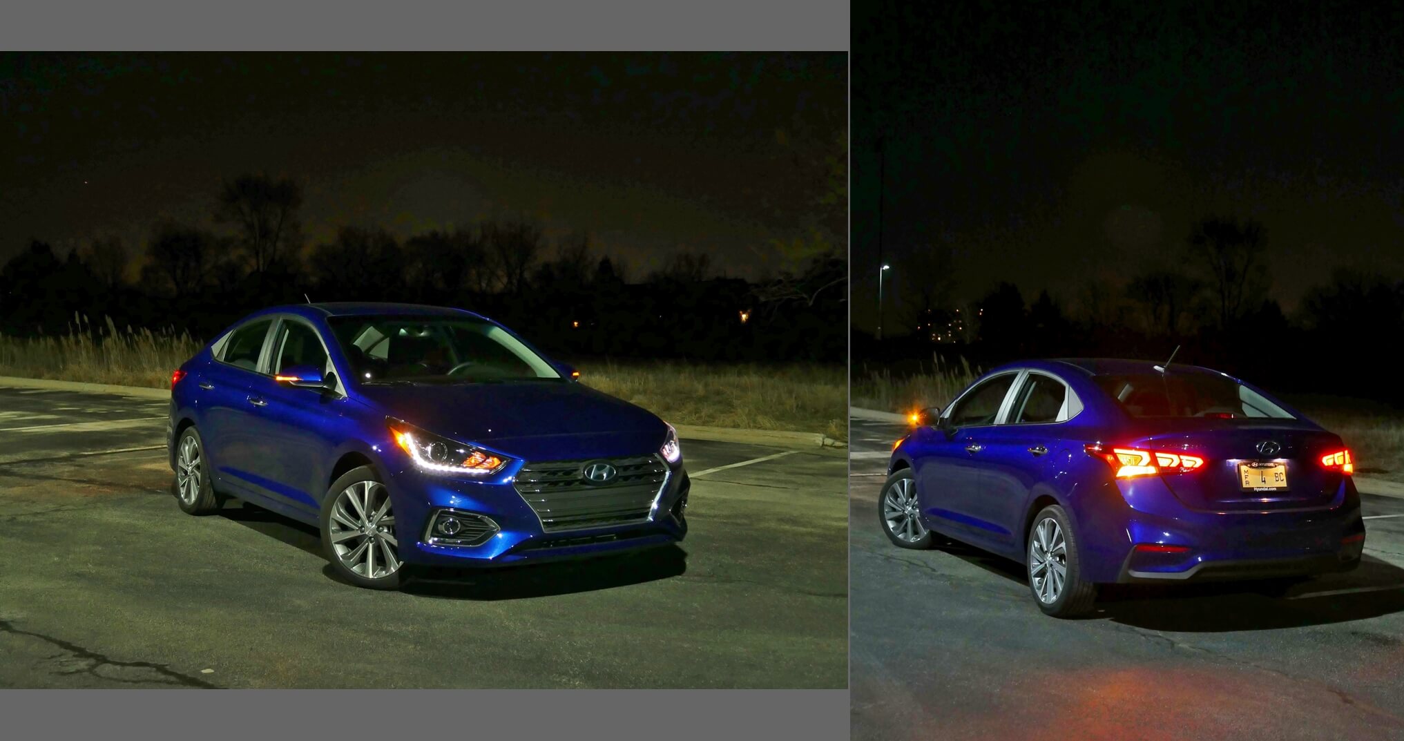 2018 Hyundai Accent Limited: nautical at night in Admiral Blue, Bridget's favorite color.