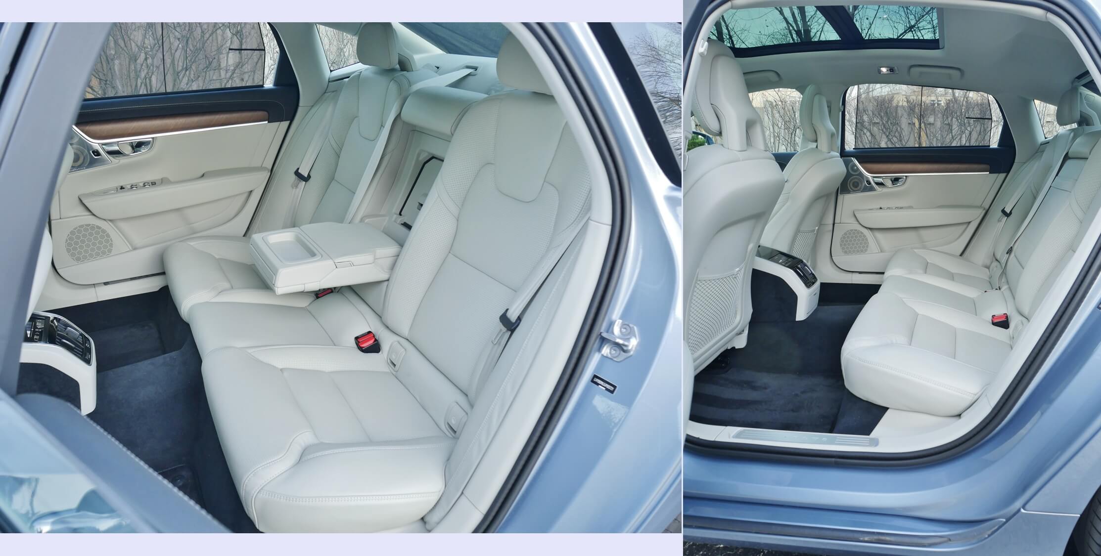 2018 Volvo S90 T6 AWD Inscription: palatial 40"-inch 2nd Row legroom and plenty of natural light courtesy of the panorama moon-roof w, power mesh sun shade