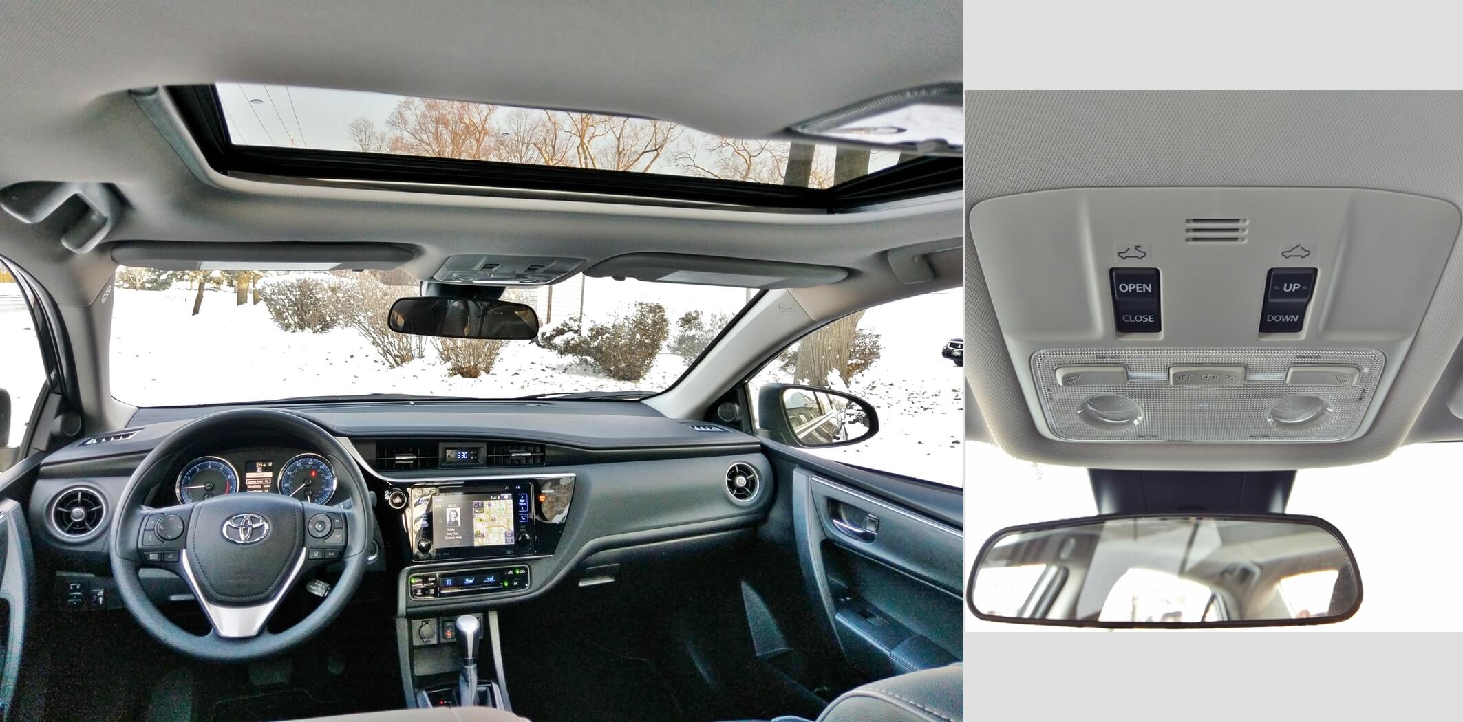 2018 Toyota Corolla XLE: Power moonroof impinges on cabin headroom