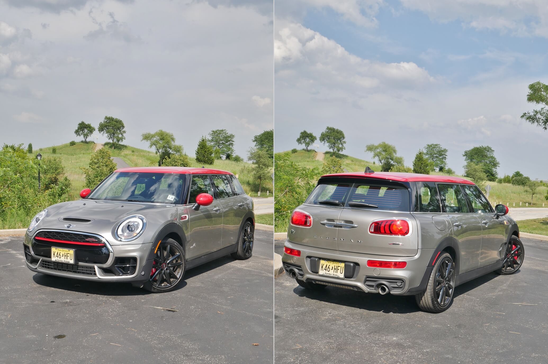 2017 MINI John Cooper Works Clubman ALL4: This decidedly wicked compact shooting brake sport wagon is priced starting at $36k. MSRP of this 2017 Melting Silver Metallic + Chili Red contrast = $40,250