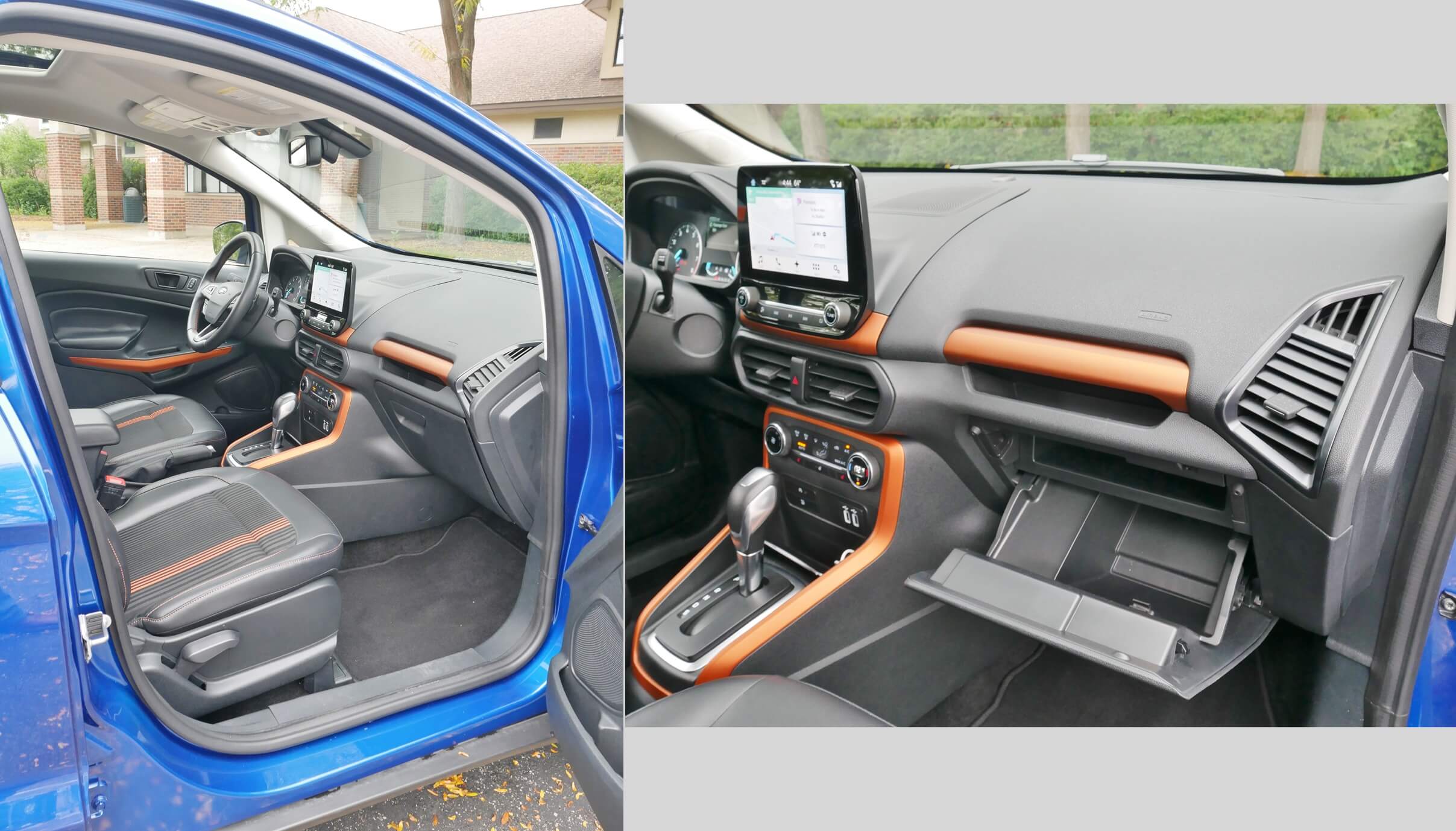 2018 Ford EcoSport SES 4WD: Front passenger entry; Dual pocket glovebox + mid-dashboard shelf