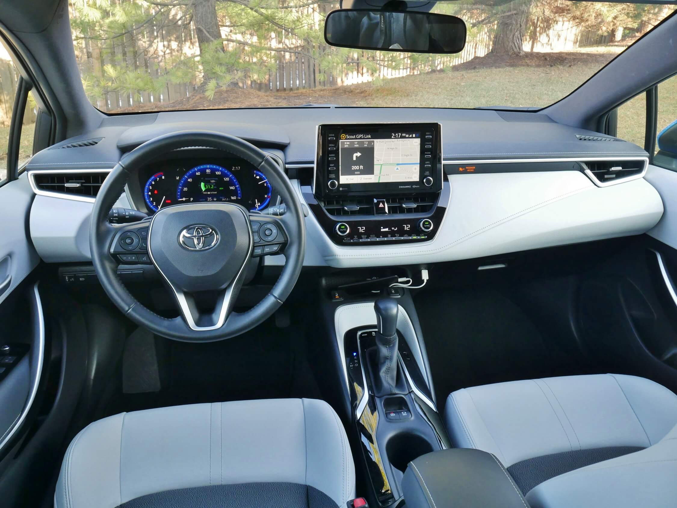 2019 Toyota Corolla Hatchback XSE: Minimally cluttered, more unified instrument panel w/ bright variable color TFT gauge cluster and 8"-inch LCD pod infotainment display