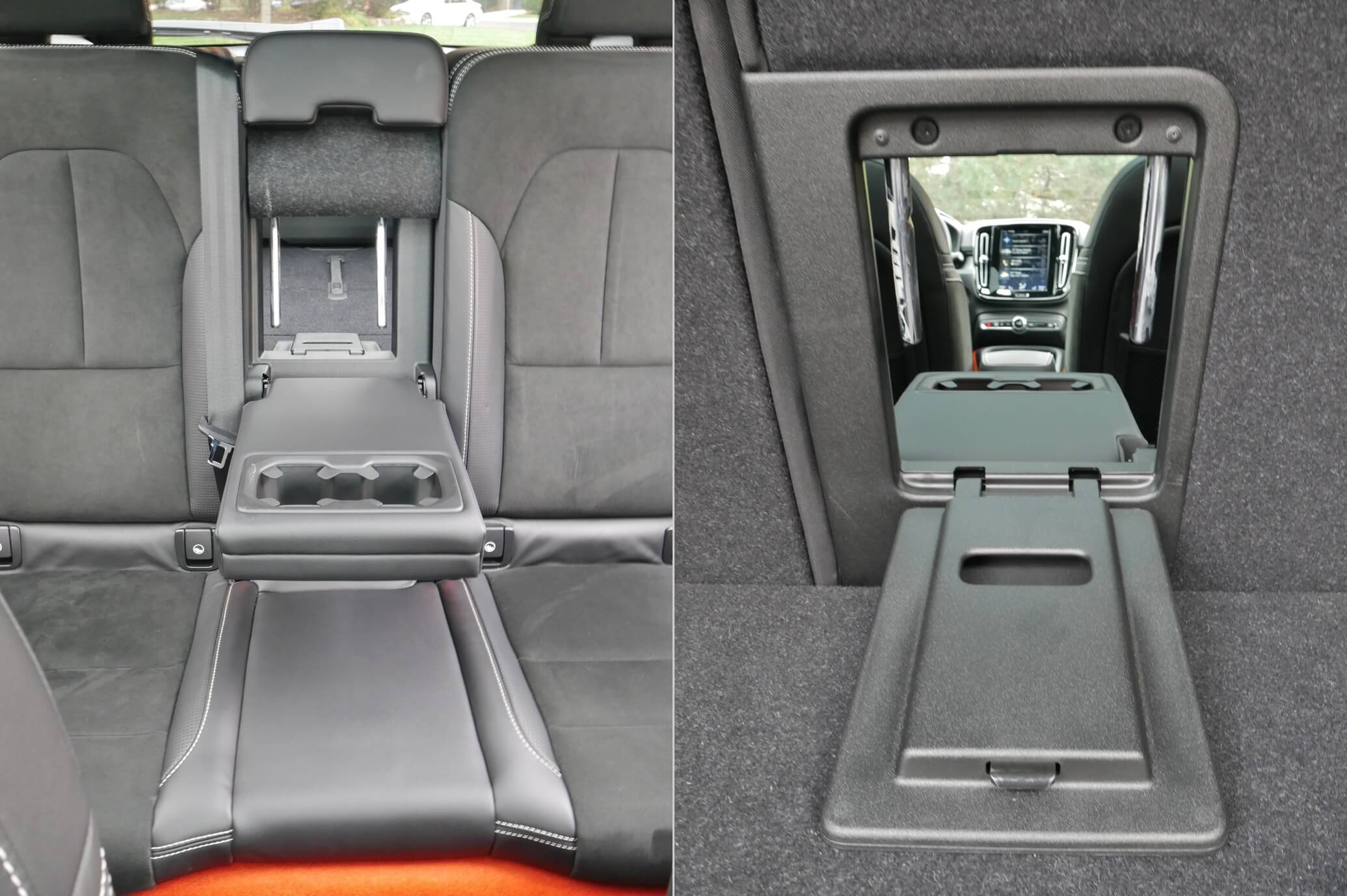 2019 Volvo XC40 T5 R-Design: Accessing 2nd Row cargo pass-through means having to raise the center head-rest