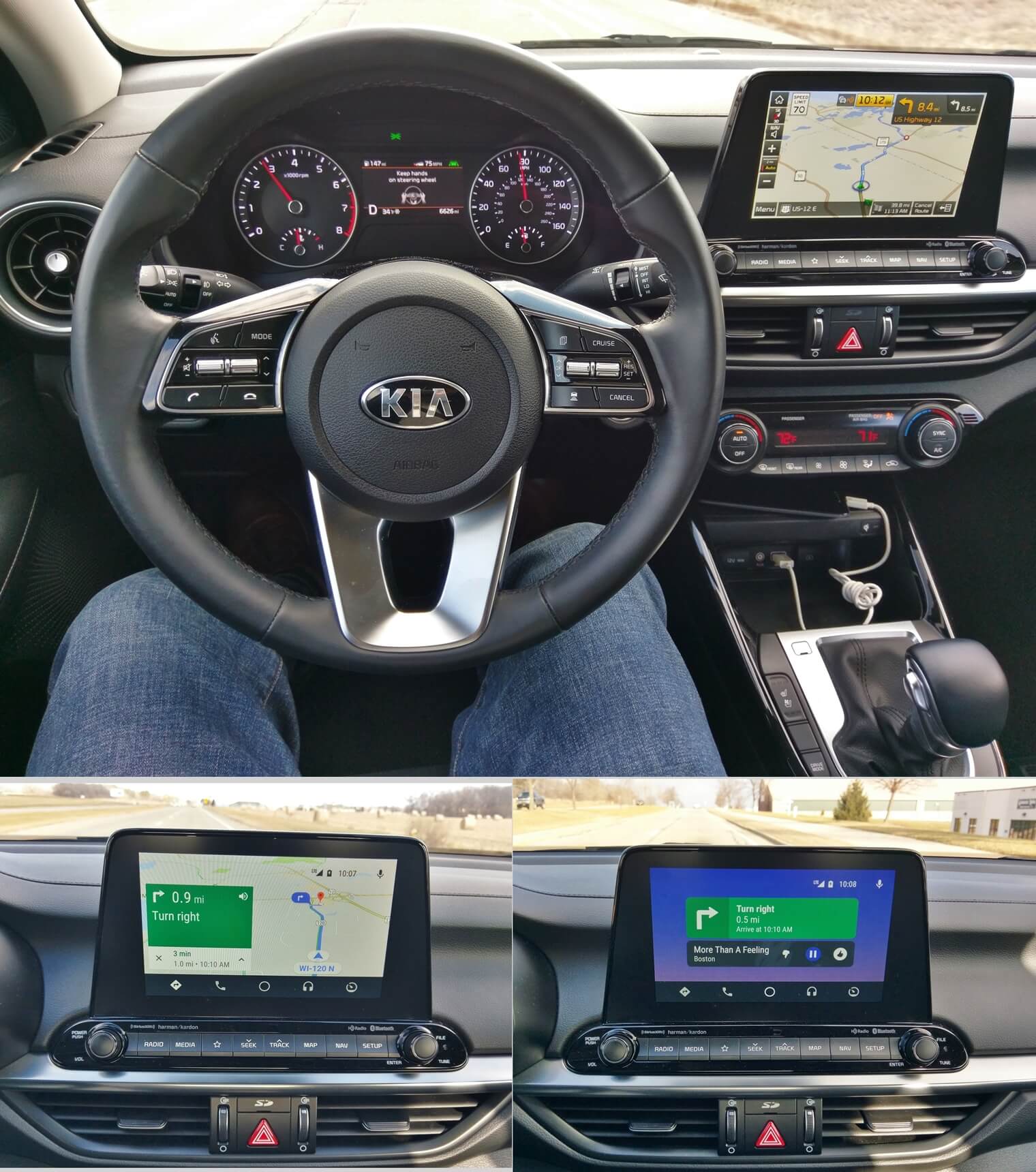 2019 Kia Forte EX: native GPS HDD navigation vs. Android Auto Google Maps navigation