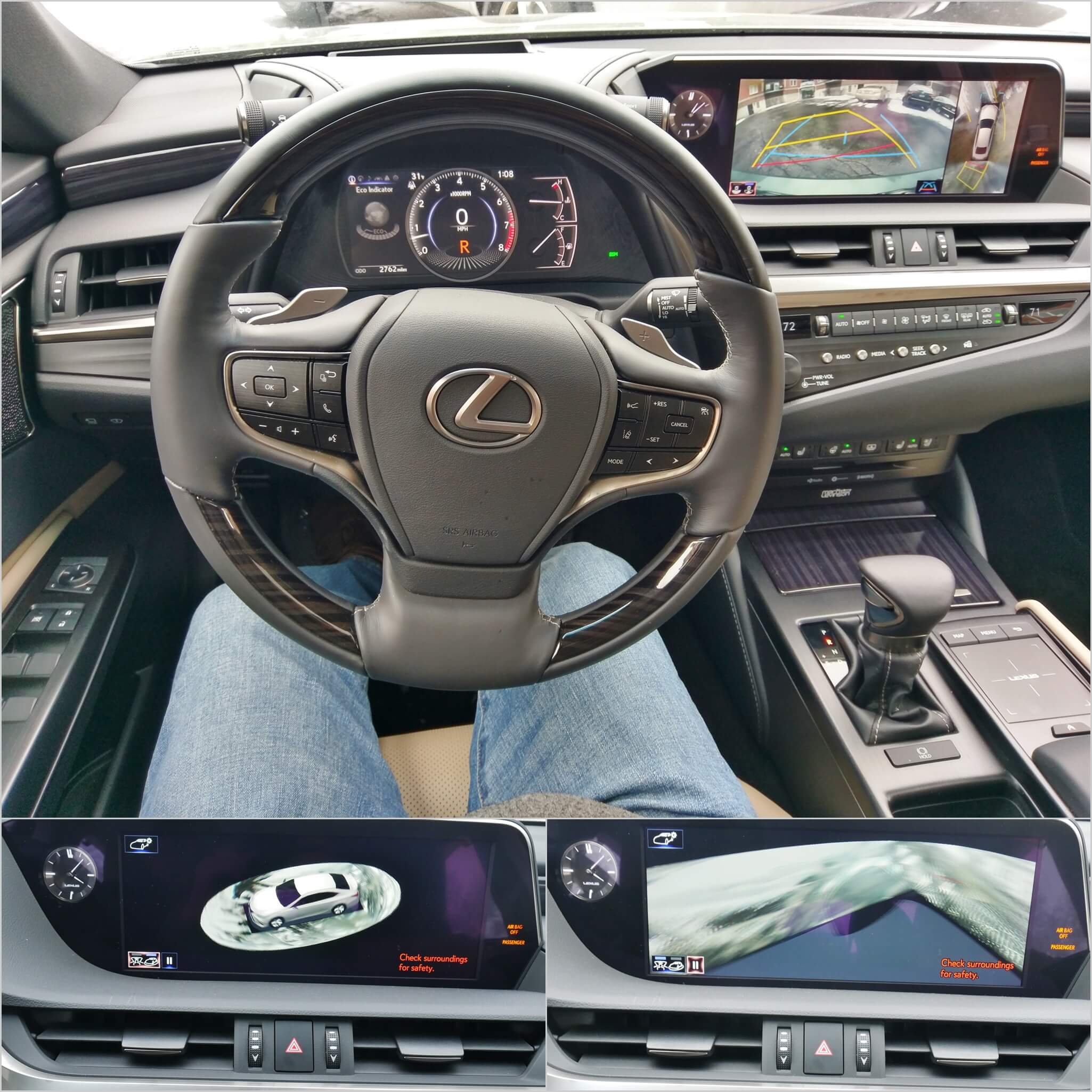 2019 Lexus ES 350: audible sonar park alert; available Surround Camera, forward, rear cross traffic minder, Perimeter park, departure scan