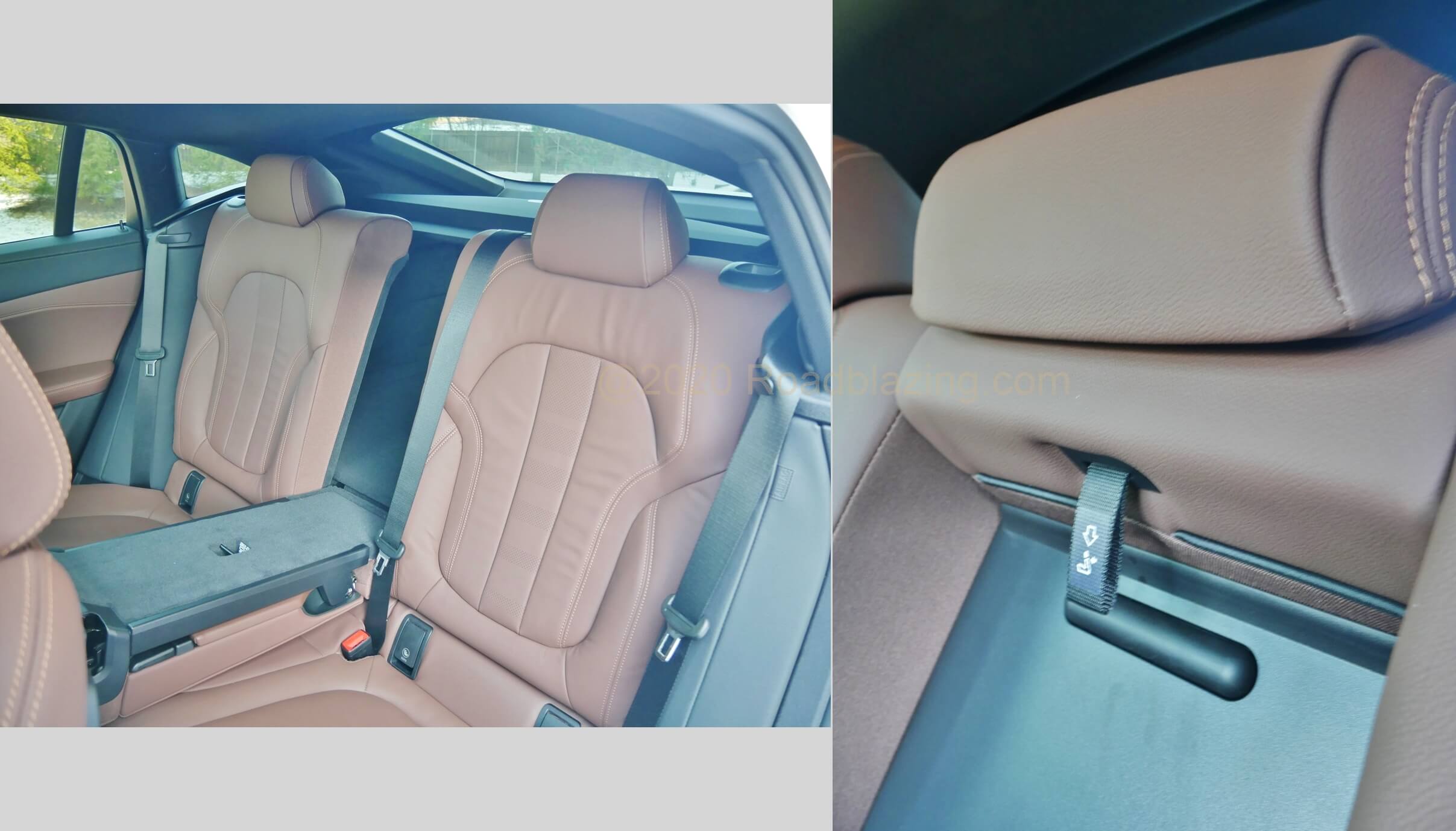 2020 BMW X6 xDrive 40i: folding 2nd Row mid seat back requires fumbling with strap beneath armrest.