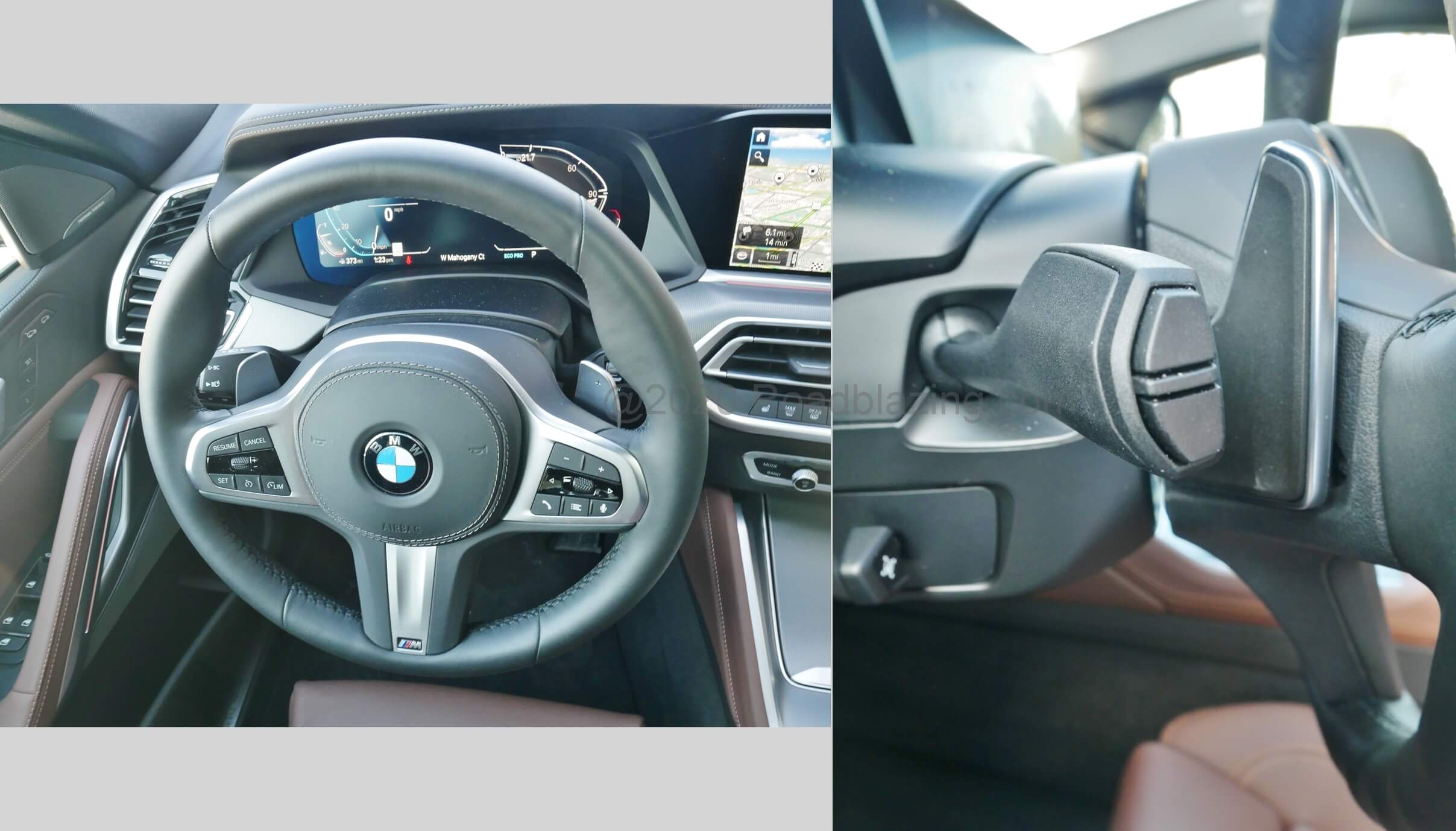 2020 BMW X6 xDrive 40i: M Sport French stitched leather, power adjusting, paddle shifting, but not heated steering wheel