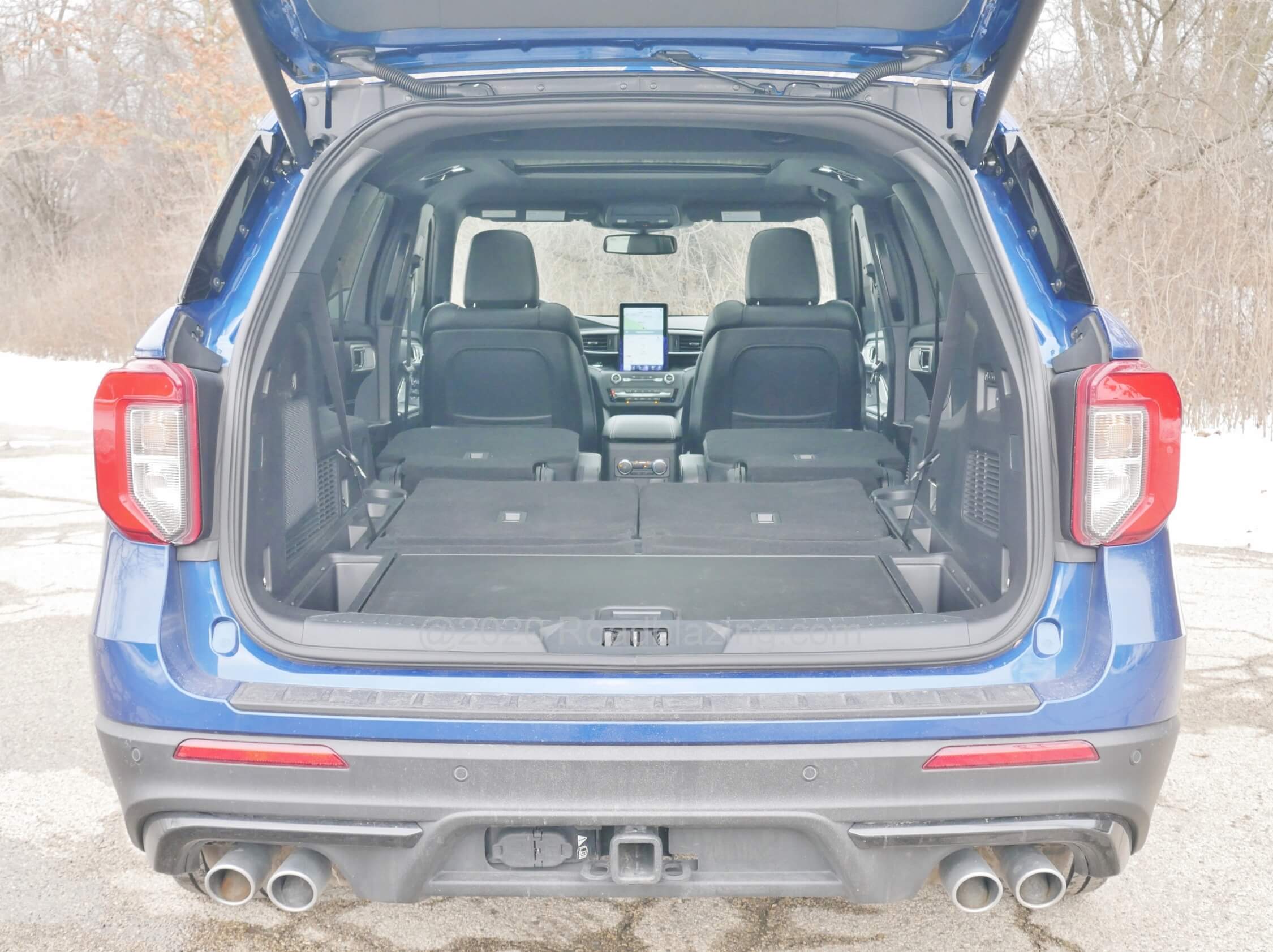 2020 Ford Explorer ST: cargo capacity with Rows 2 and 3 folded