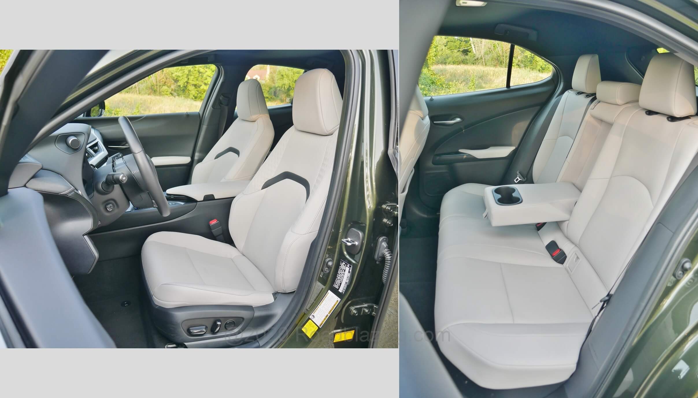 2020 Lexus UX 250h Hybrid AWD: seating, front power adjusting, heated, cooled, w/ heated power tilt telescoping steering wheel