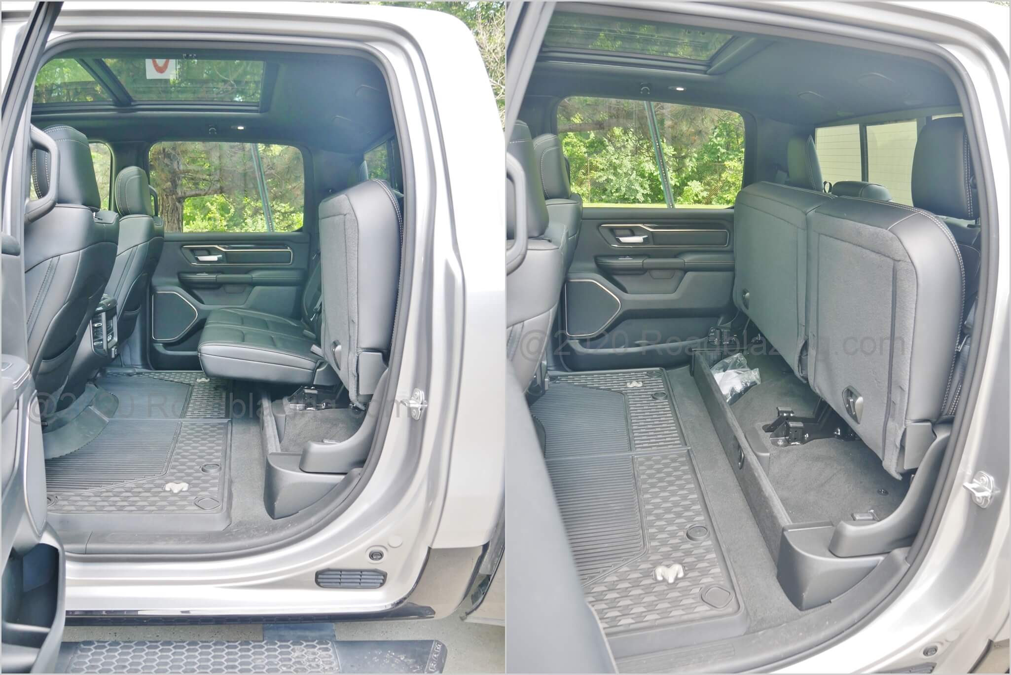 2020 RAM 1500 Rebel Crew 4x4 TDi: Row 2 w/ 60:40% split fold up seat cushions for expanded cabin cargo space