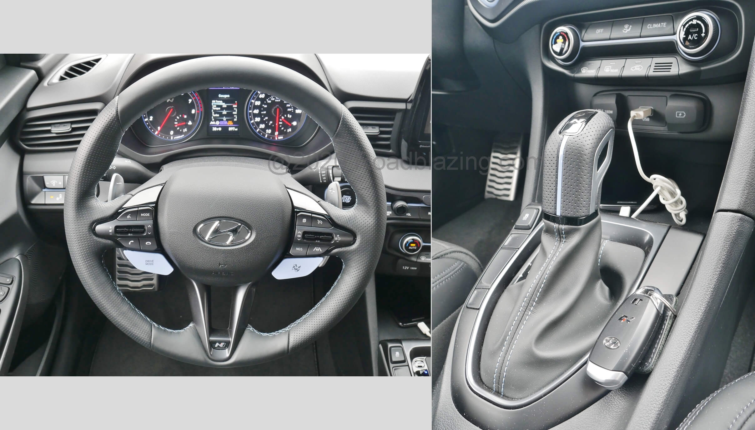 2021 Hyundai Veloster N DCT: "N" Sport steering wheel w/ shift paddles & horizontal spoke hanging Drive and N-Mode switches