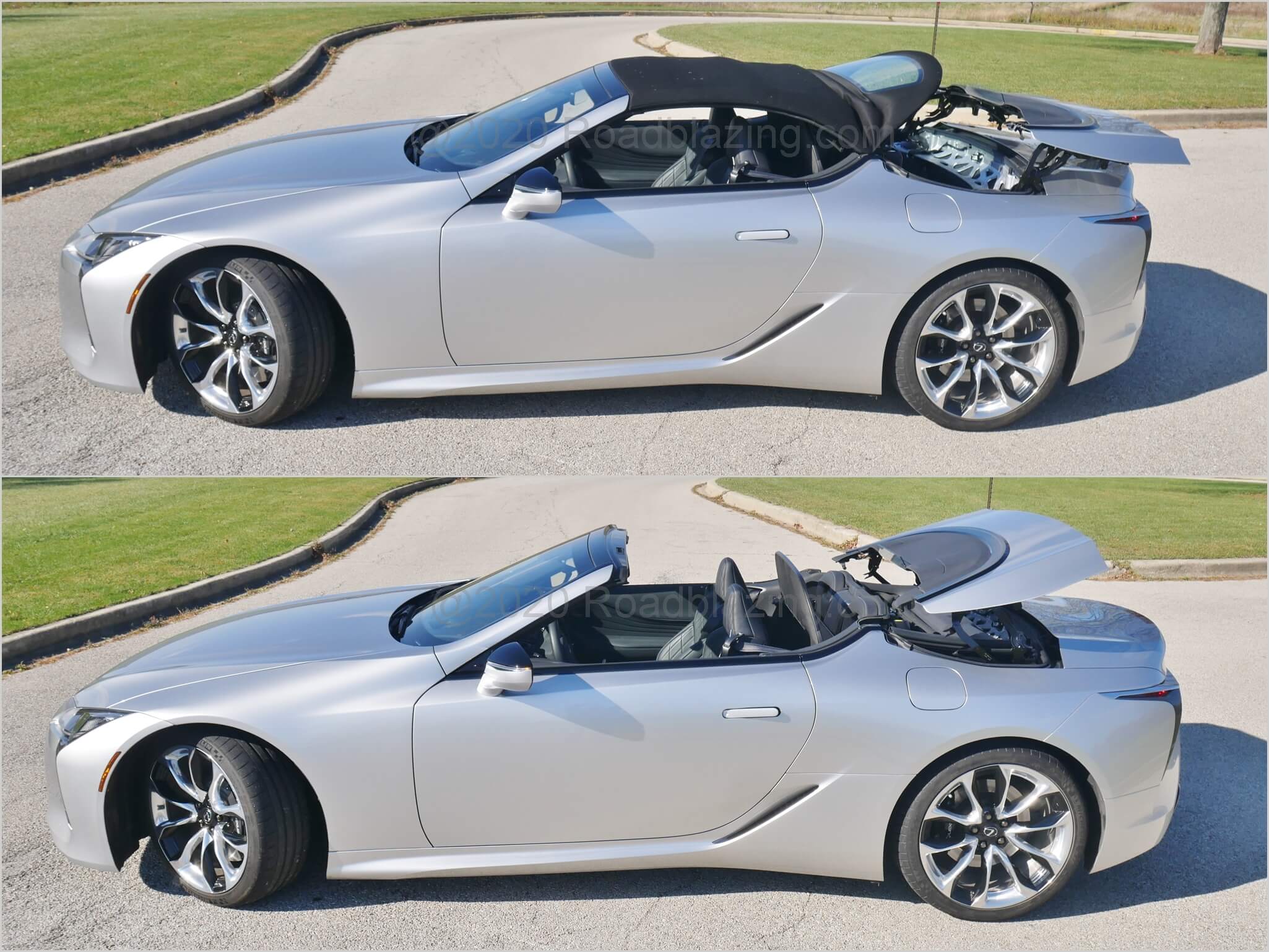 2021 Lexus LC 500 Convertible: 15 second ballet of soft roof & hard tonneau motors and hydraulic arms