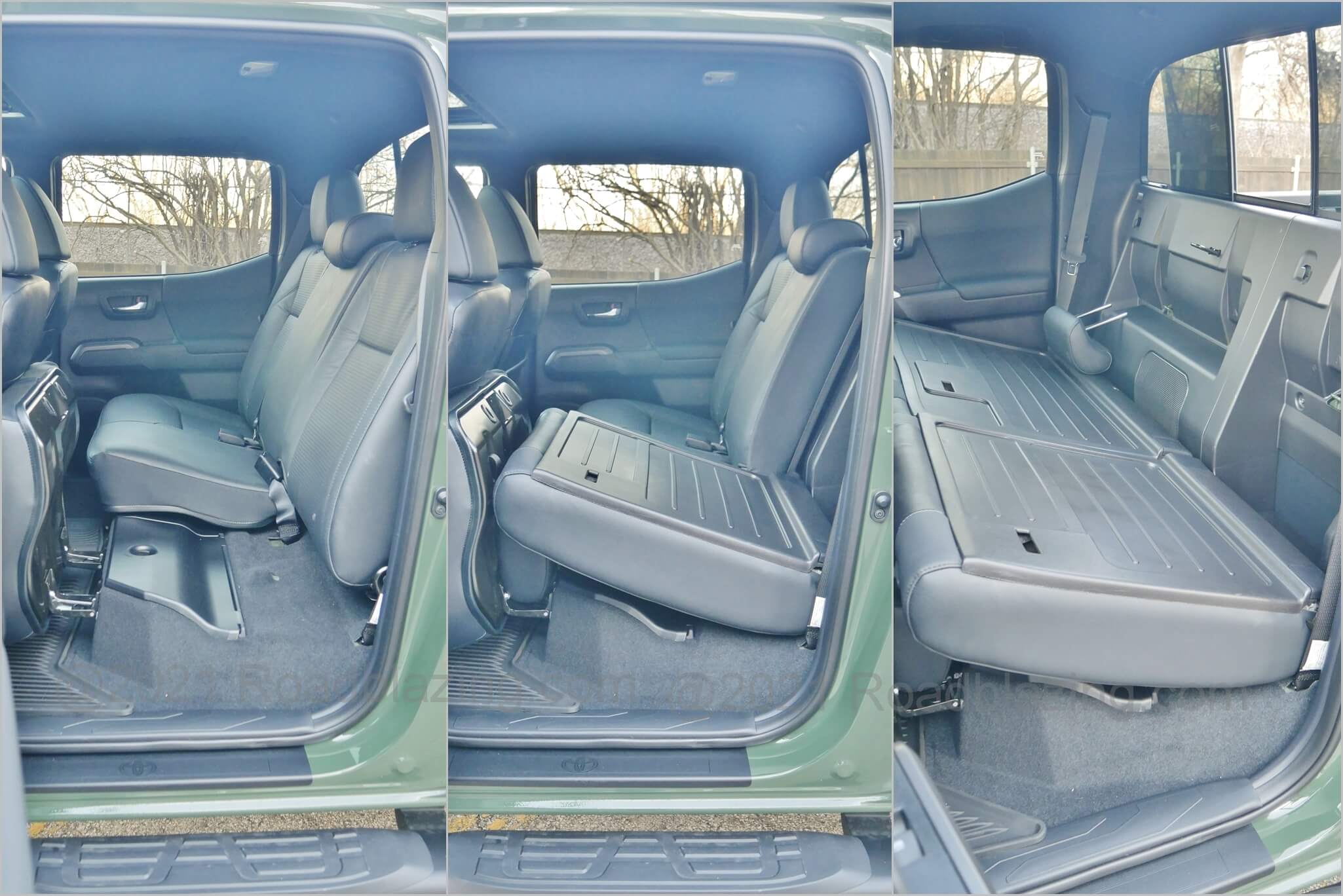 2021 Toyota Tacoma TRD Off Road: converting the 2nd Row to cargo duty with 60:40% split folding weatherized channeled seat backs