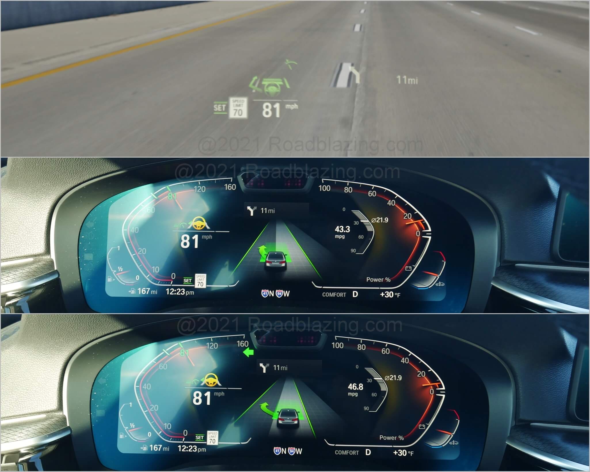 2021 BMW 540i xDrive: autonomous lane change assist feature of adaptive cruise control