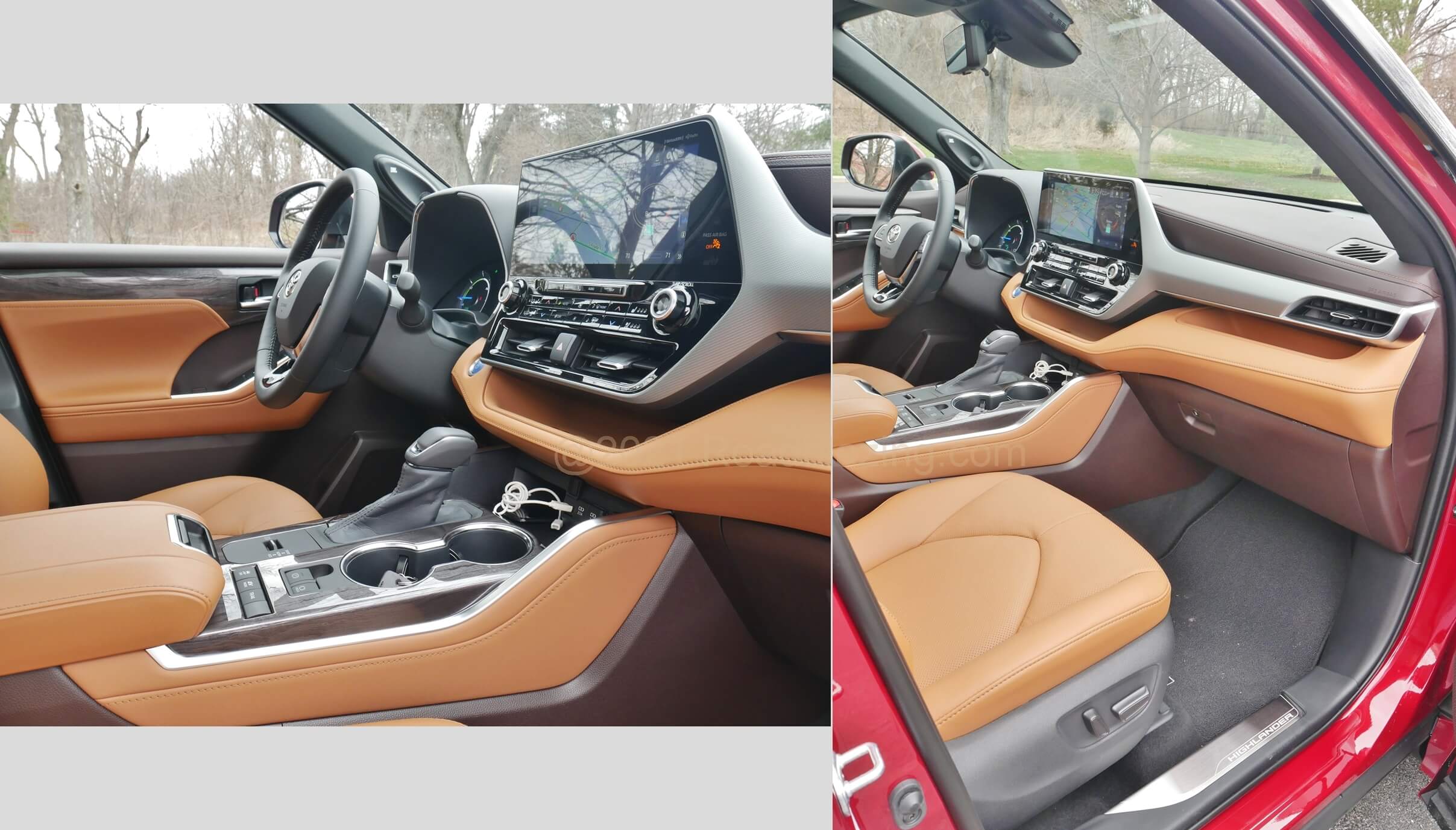 2020 Toyota Highlander Hybrid Platinum AWD: persuasive simulated turned aluminum and dark ash cockpit accents
