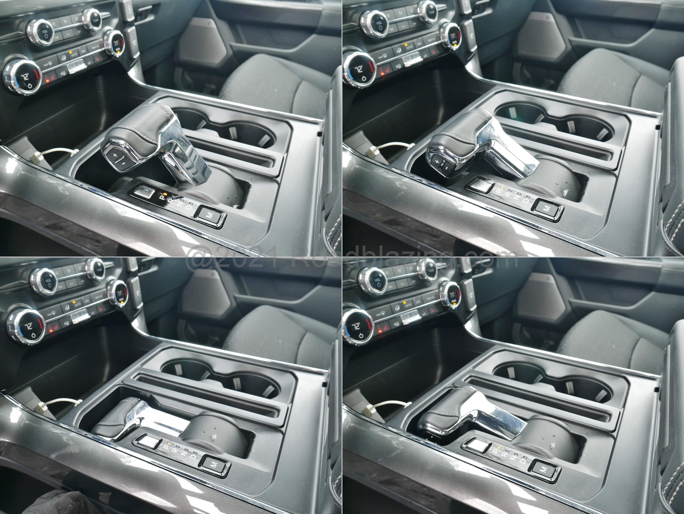 2021 Ford F-150 Supercrew XLT 4x4 PowerBoost hybrid: power folding console transmission shift lever