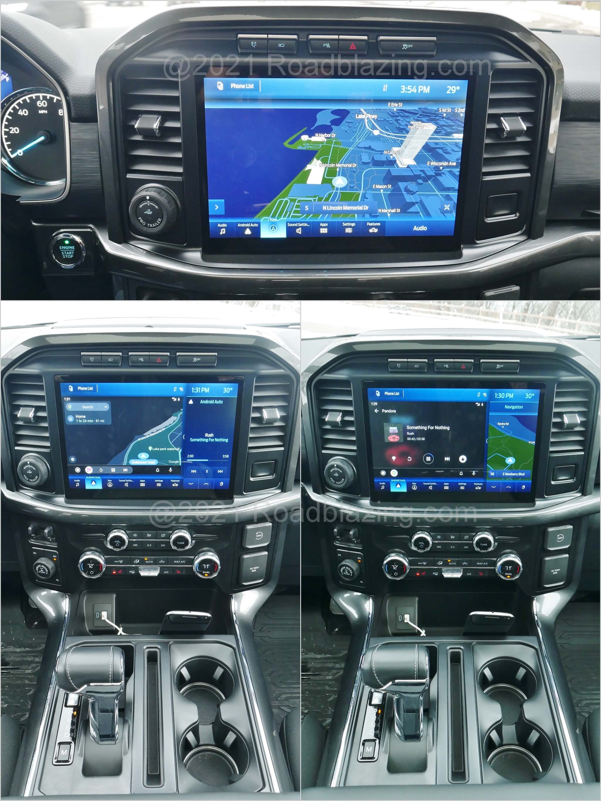 2021 Ford F-150 Supercrew XLT 4x4 PowerBoost hybrid: native navigation vs. Android's Google Maps