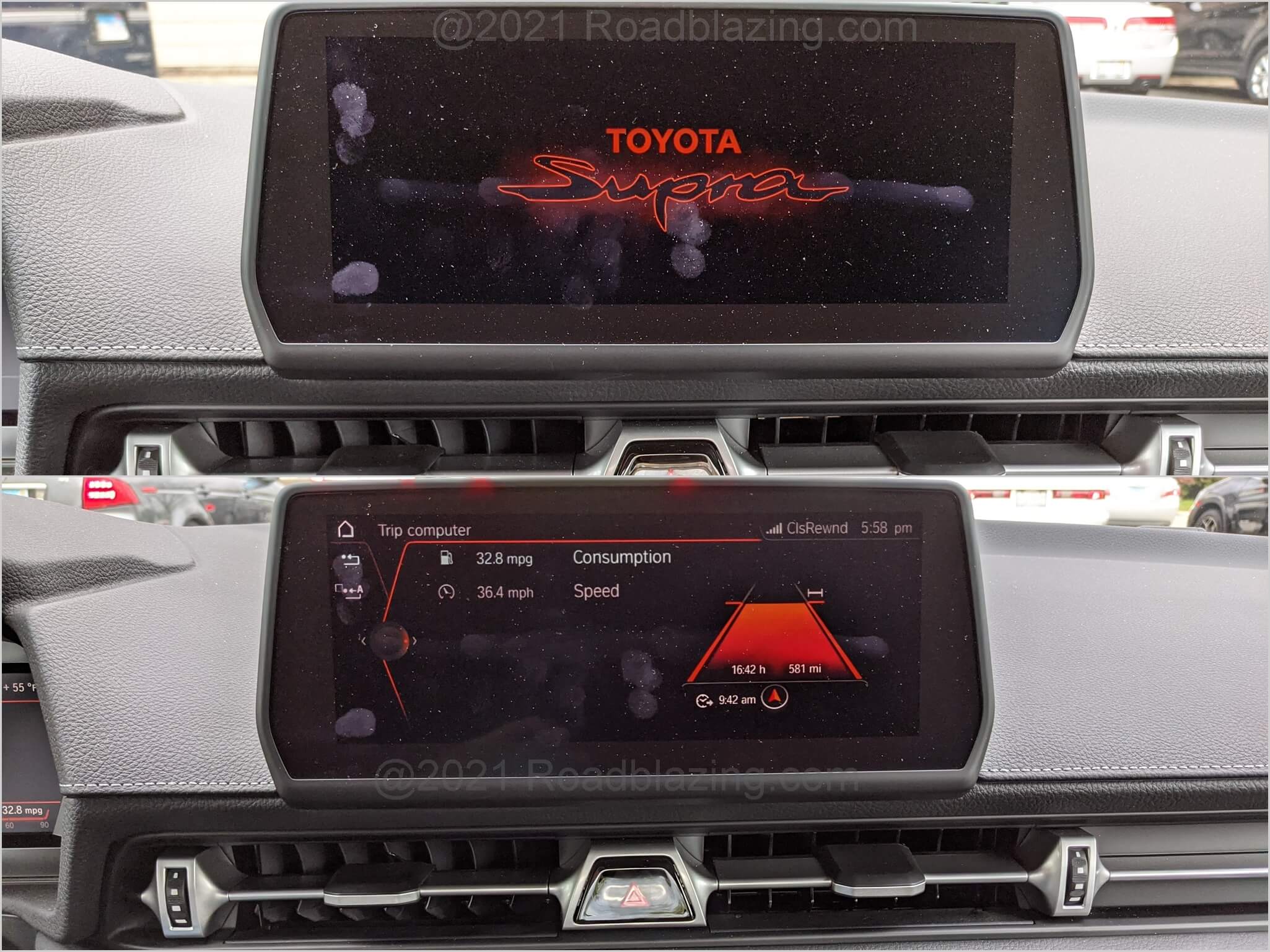 2021 Toyota Supra GR 2.0T: 8.8" touch & remote touch pad rotary dial controlled LCD tri-pane infotainment screen