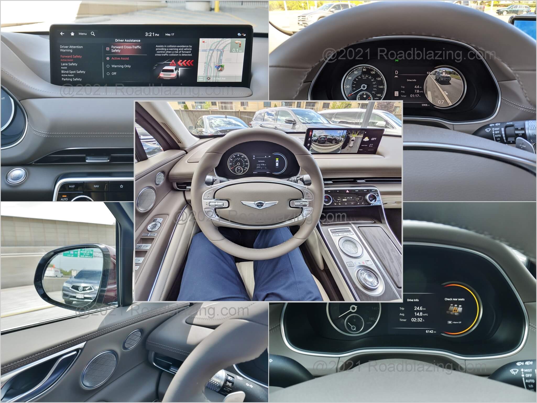 2021 Genesis GV80 2.5T AWD: comprehensive Level 2.0 semi autonomous driver assistance suite, with a variety of customizable settings