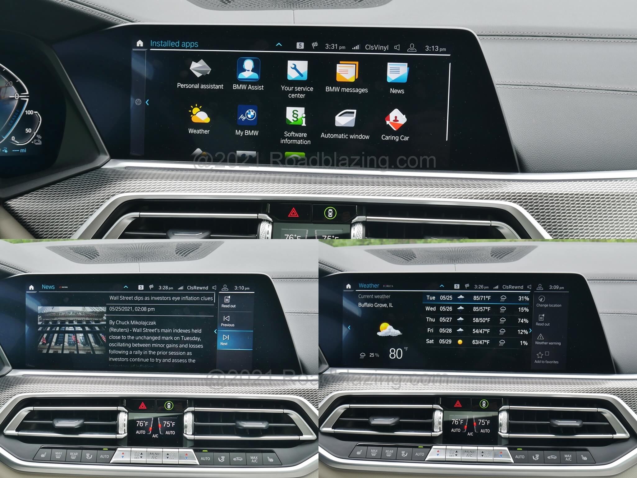 2021 BMW X5 xDrive 45e: included BMW apps can be selected for 12.3" I-Drive home infotainment screen panes