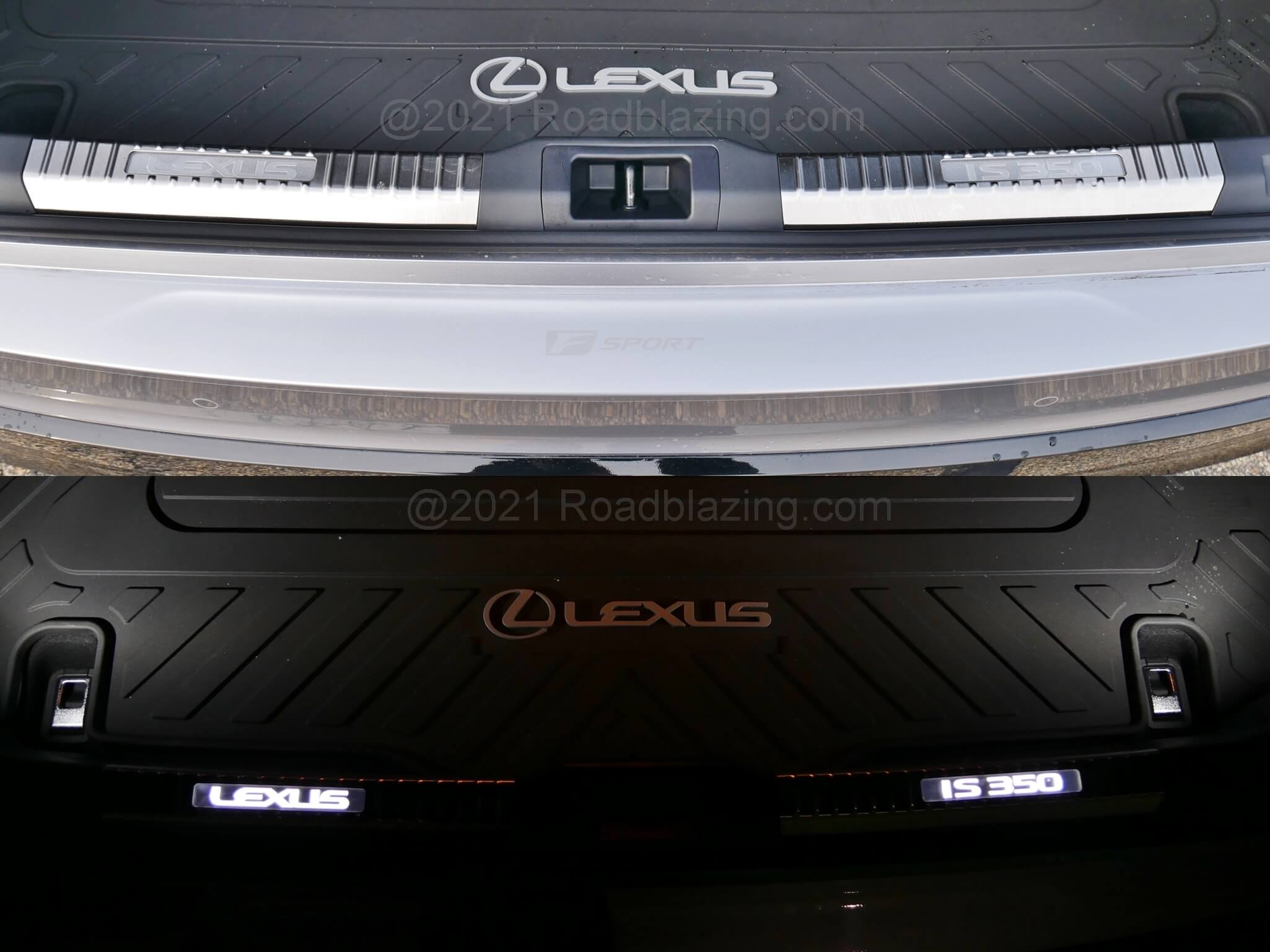 2021 Lexus IS 350 AWD: Optional trunk sill illuminated emblems