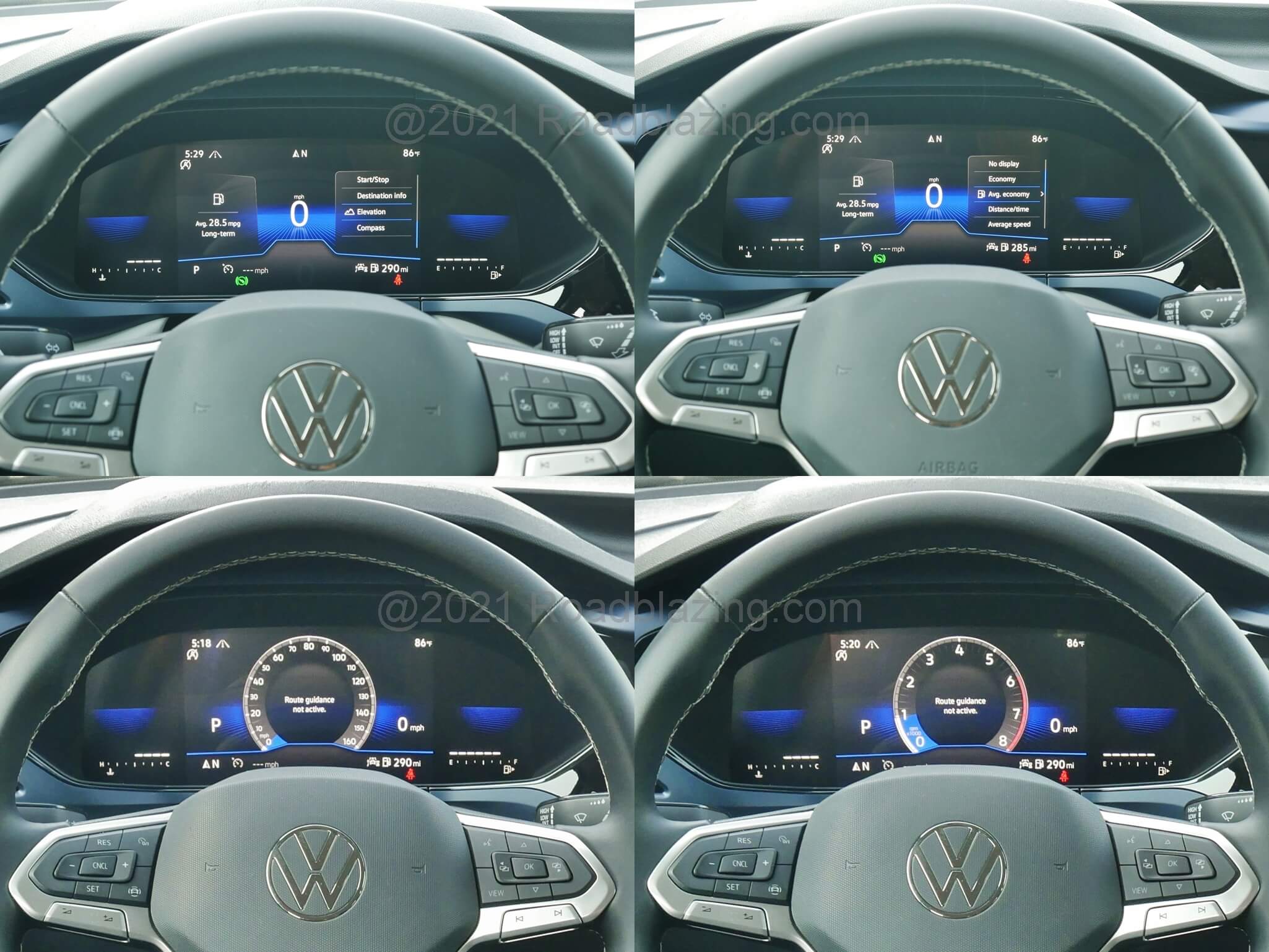 2022 Volkswagen Taos SE 4Motion: 8.0" variable Digital Cockpit gauge cluster w/ 3 view modes