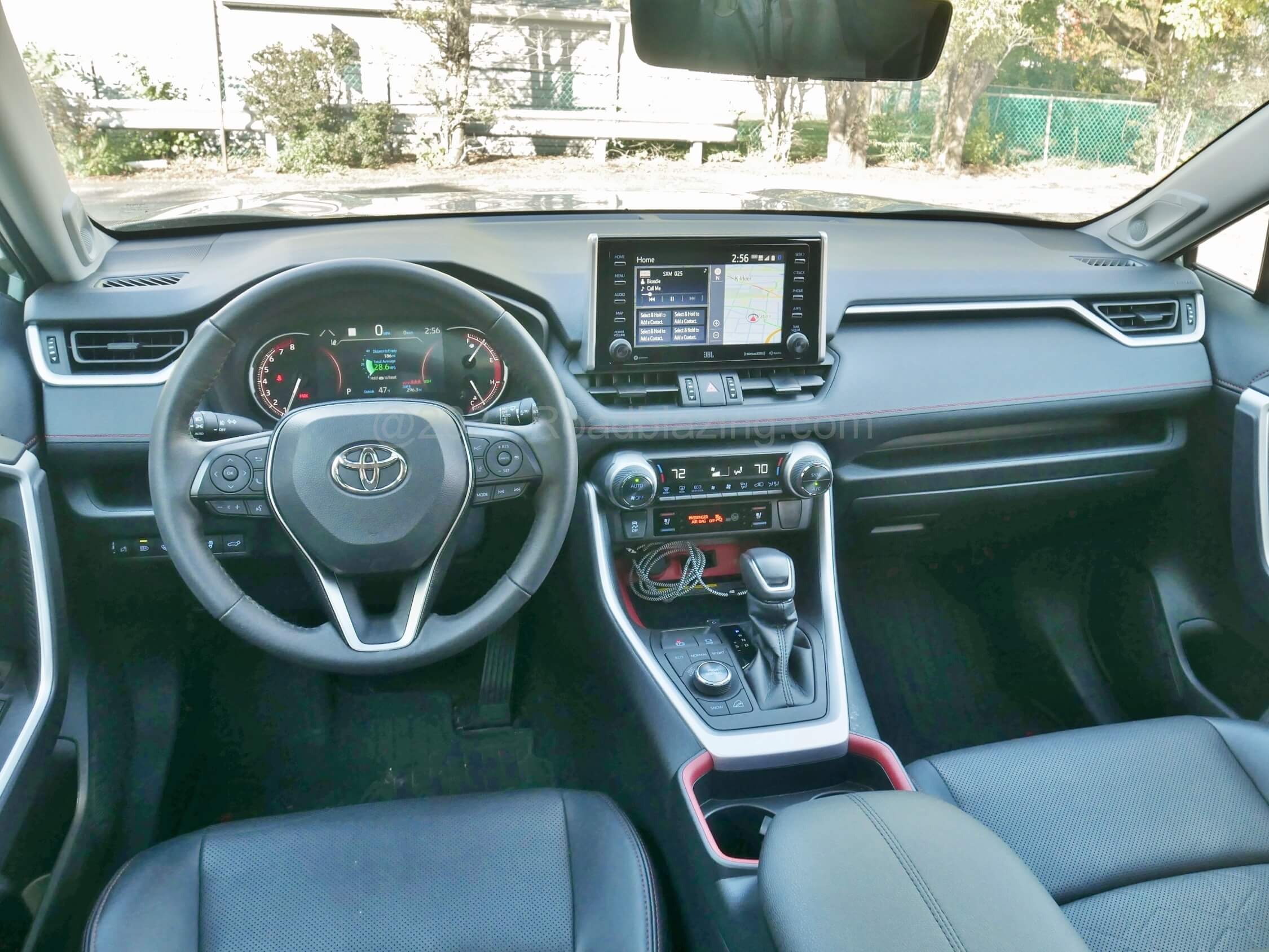 2021 Toyota RAV4 TRD Off Road: red accented cockpit