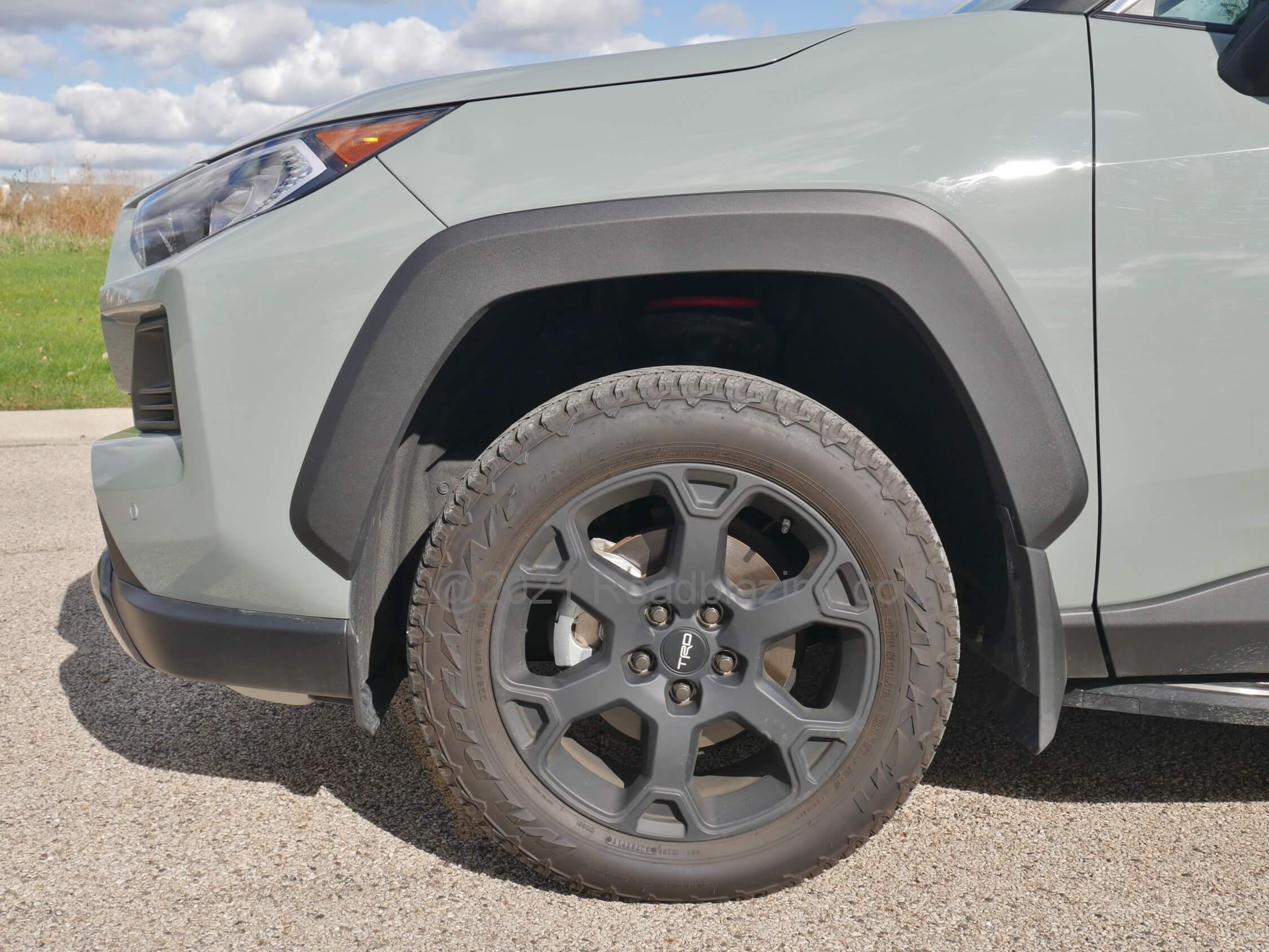 2021 Toyota RAV4 TRD Off Road: independent suspension rides on knobby tread all-terrain tires