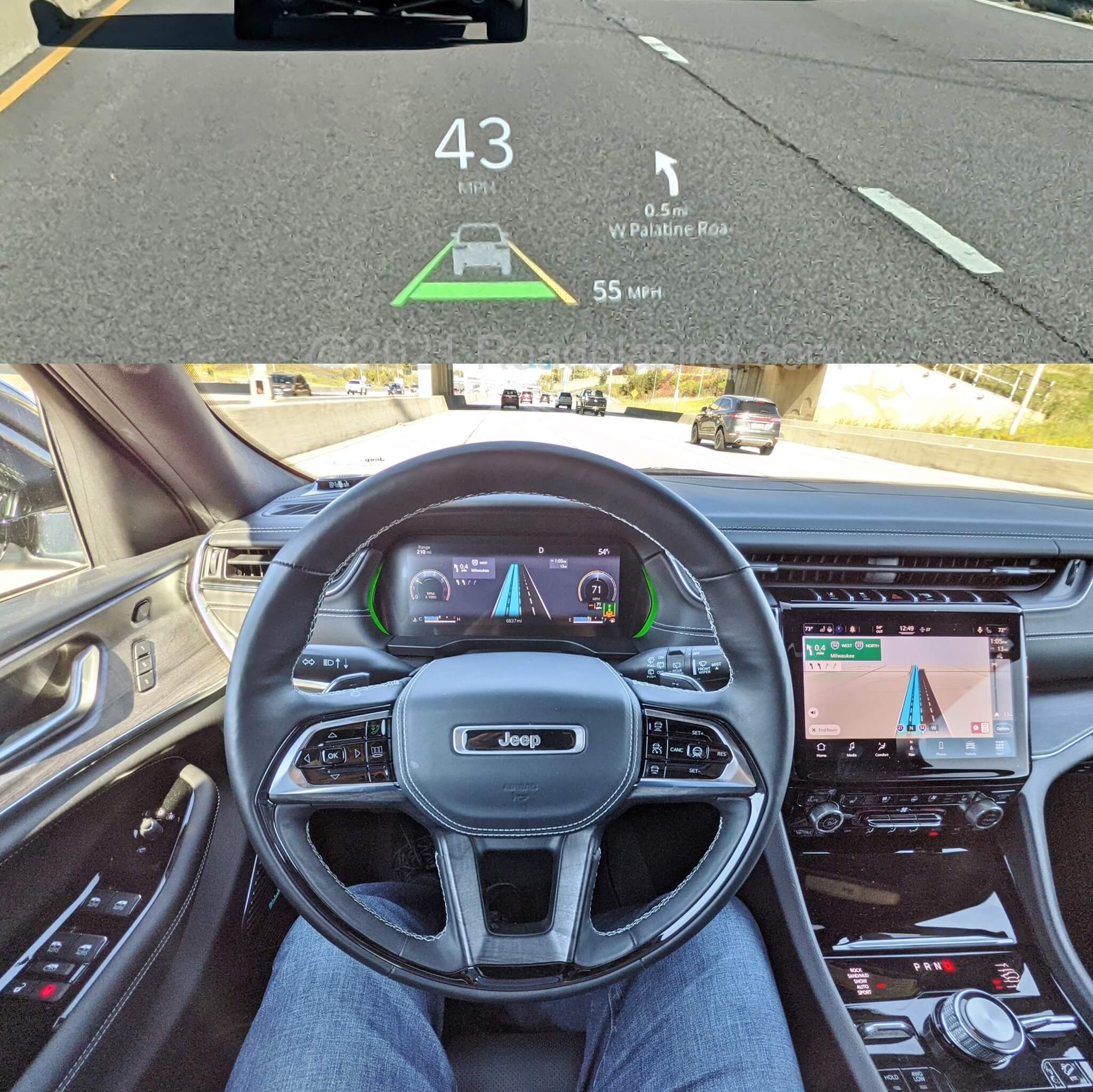 2021 Jeep Grand Cherokee L Overland 5.7L 4x4: TomTom designed native navigation displays on 10.1" Uconnect 5.0 infotainment, 10.25" digital instrument cluster & HUD