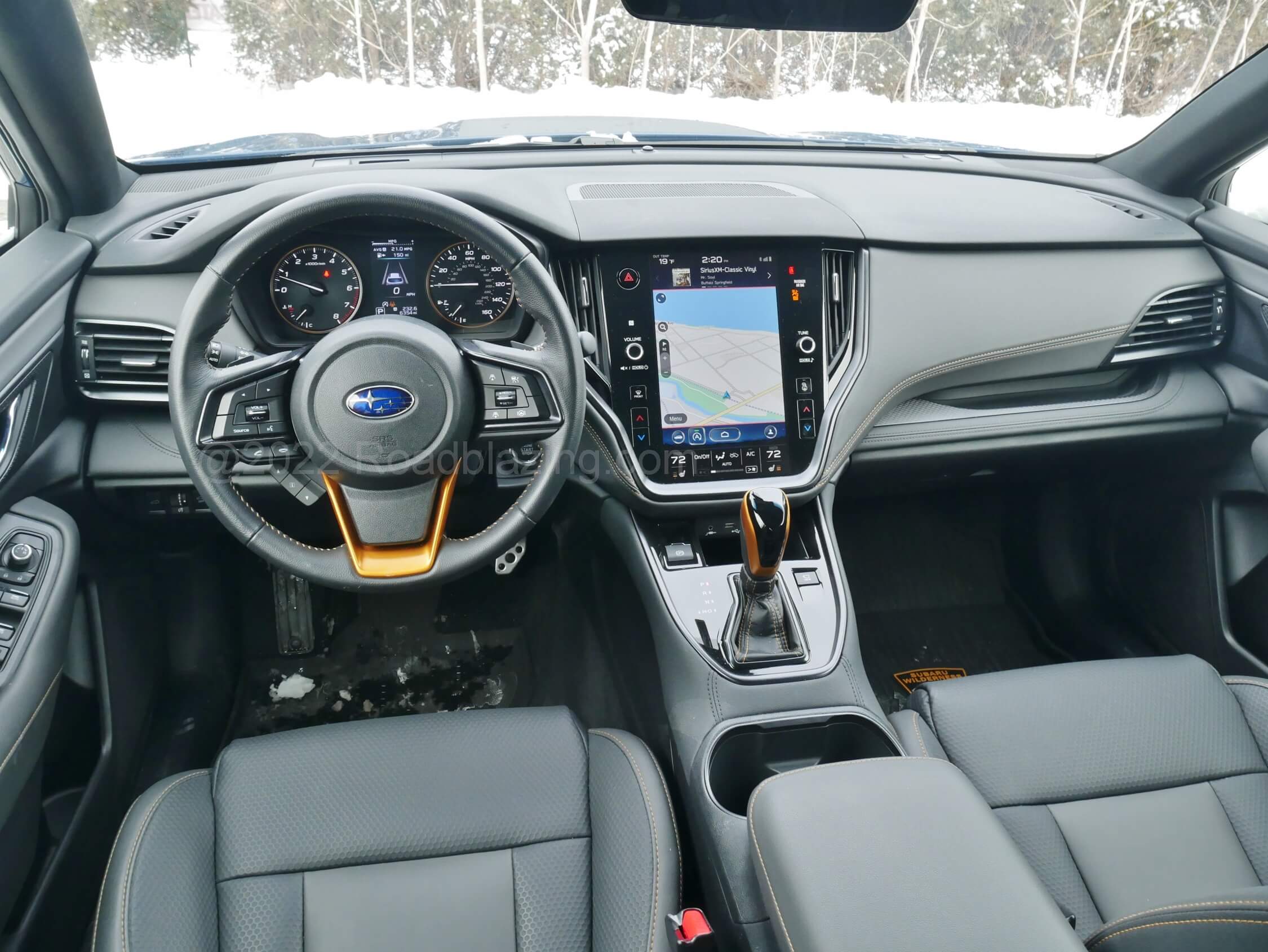2022 Subaru Outback Wilderness: traditional analog instrumentation meets oversized 11.6" portrait touch LCD infotainment display