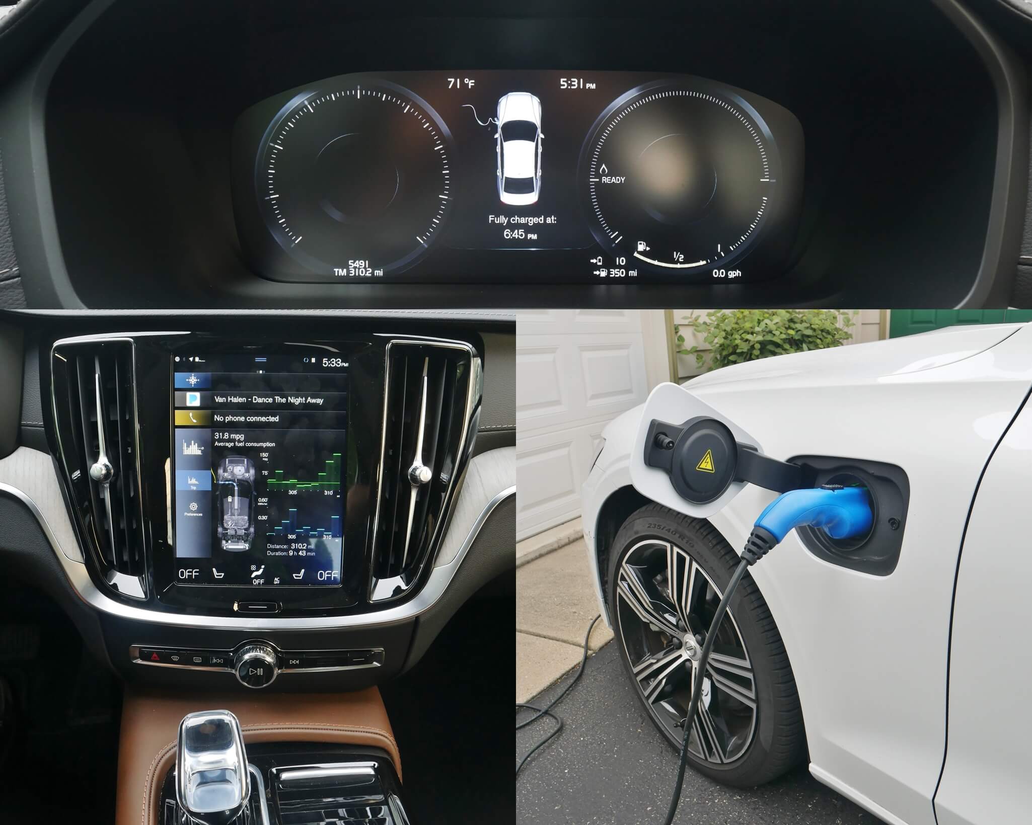 2020 Volvo S60 T8 AWD PHEV: 3.7 kWh, 16 A Type 2 plug in charging on either 110 VAC / 220 VAC