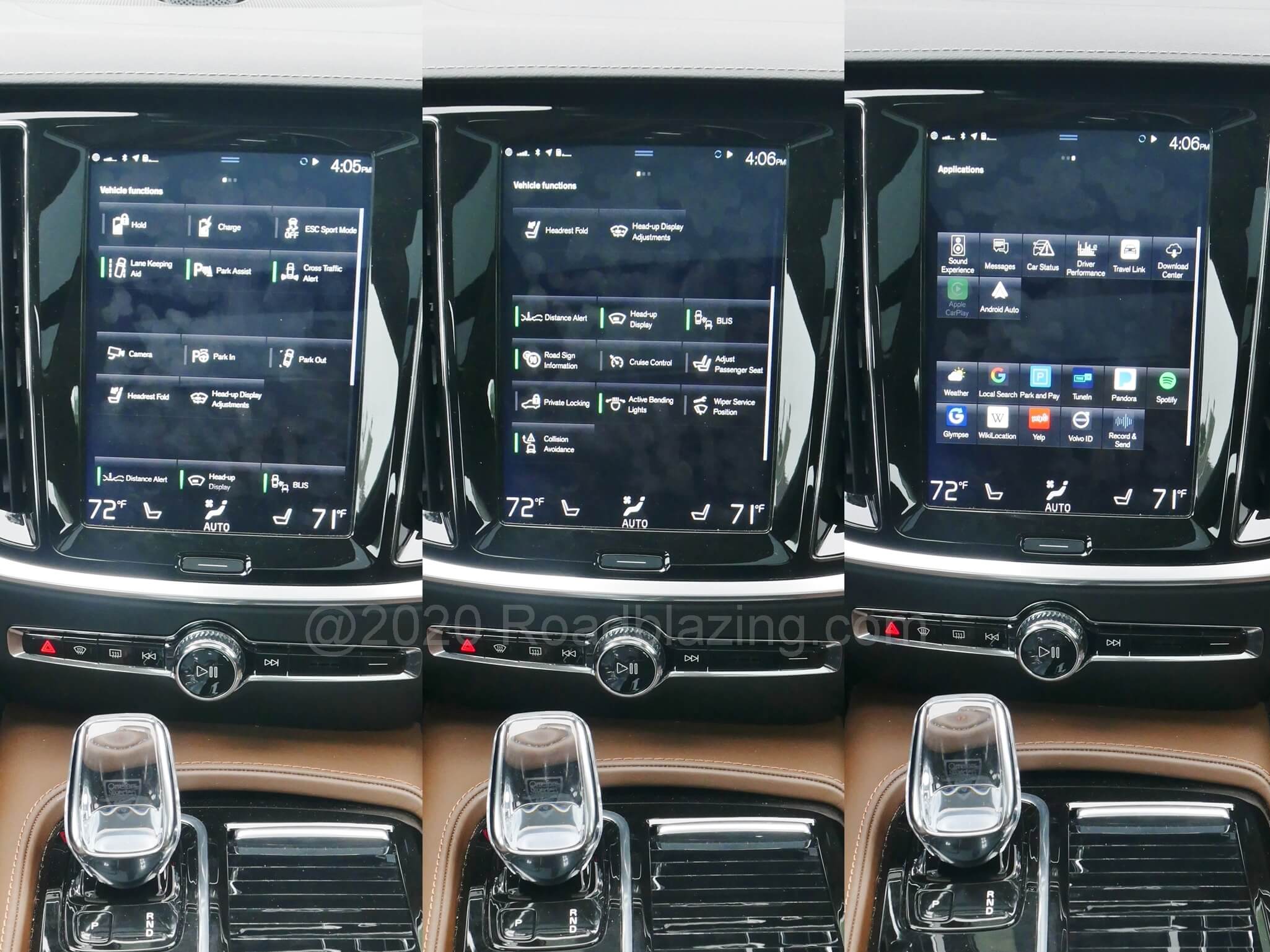 2020 Volvo S60 T8 AWD PHEV: Sensus infotainment menus
