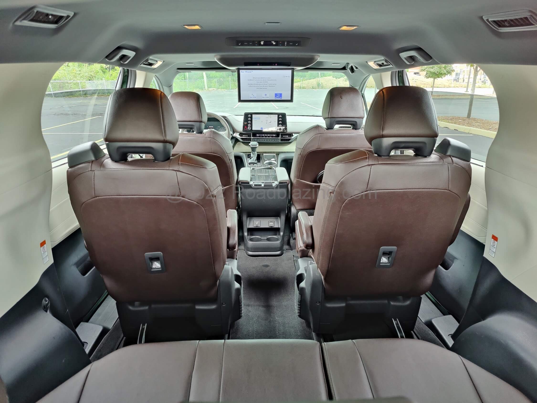 2021 Toyota Sienna Hybrid Platinum AWD: bird's eye view of cabin from 3rd Row