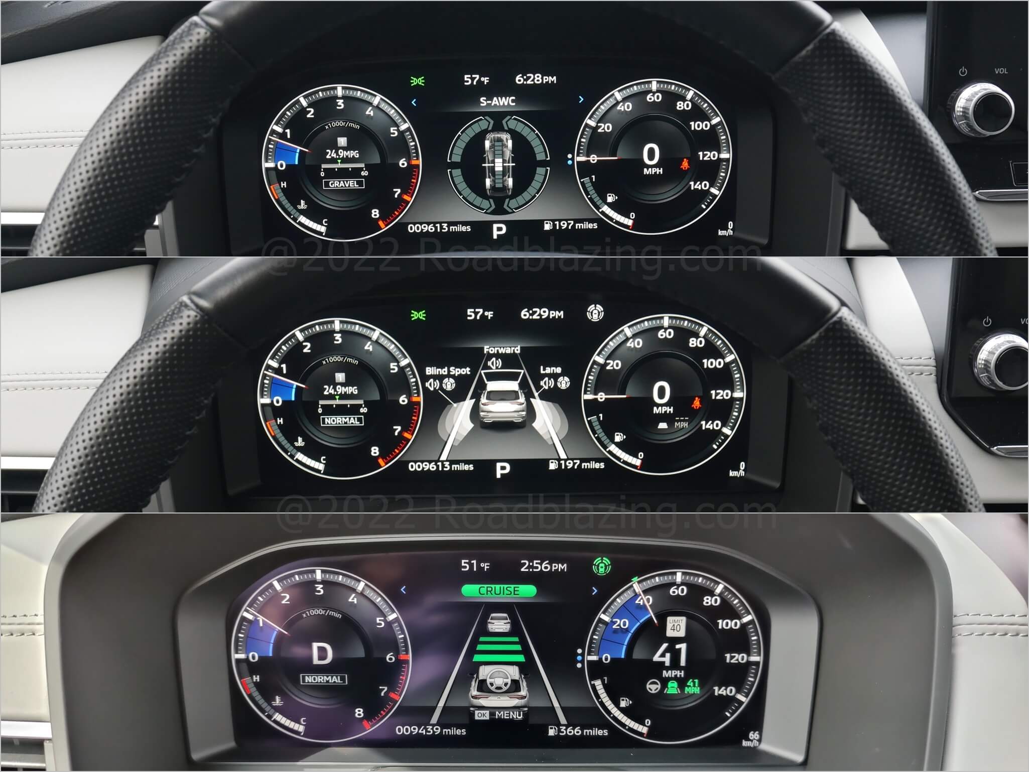 2022 Mitsubishi Outlander 2.5L SEL AWC: vehicle and ADAS status displayed in available 12.3" digital gauge cluster