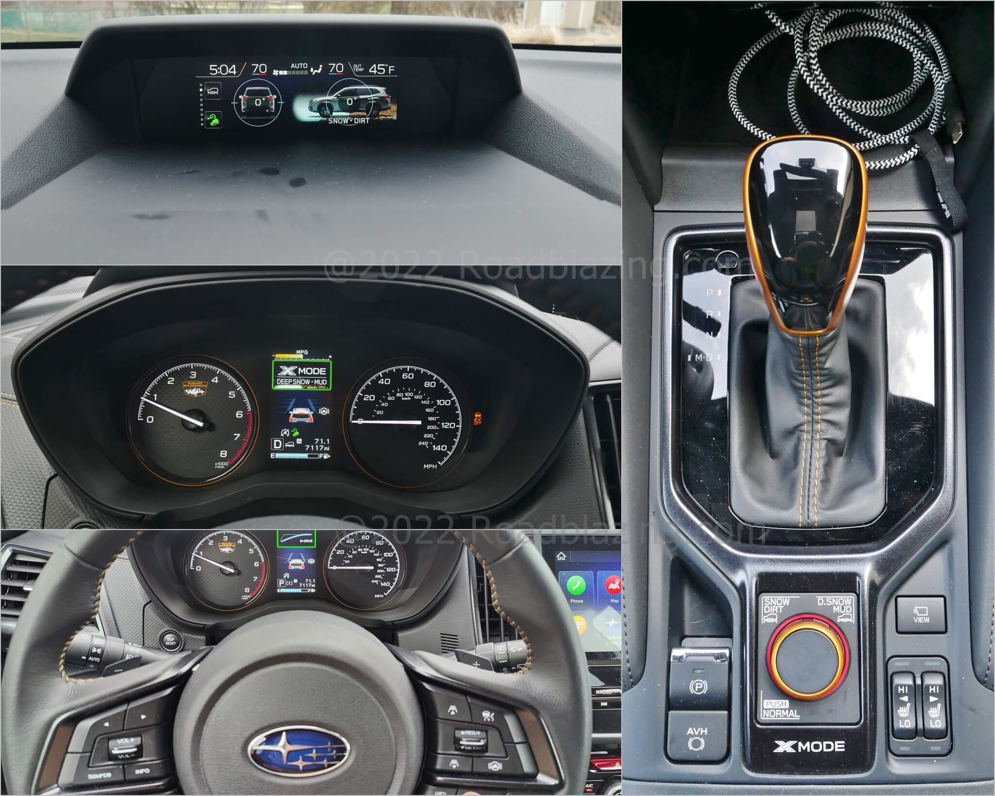 2022 Subaru Forester 2.5L Wilderness AWD: off road X-Mode accessible via twist center console knob