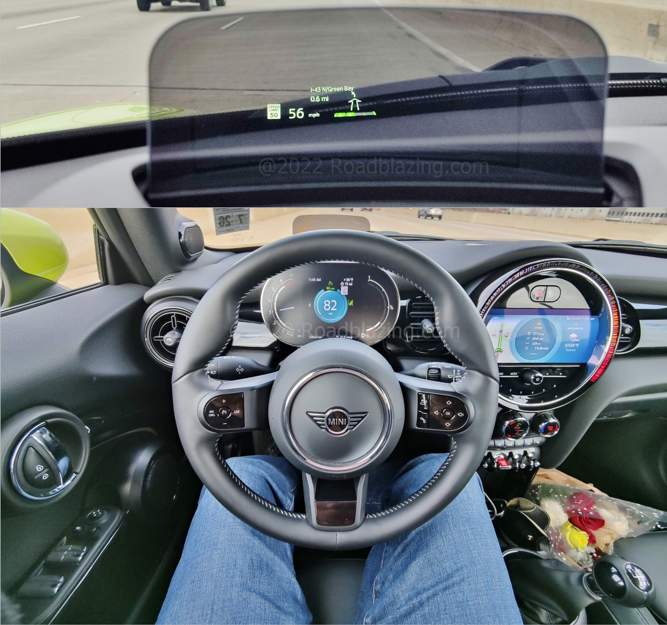 2022 MINI Cooper S Convertible: driving w/ available HUD display