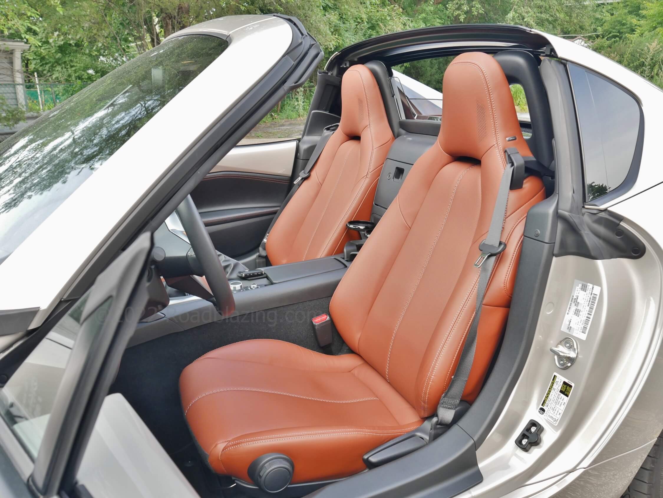 2022 Mazda MX-5 Miata RF: new for '22 Terracotta cross stitched heated leather seats