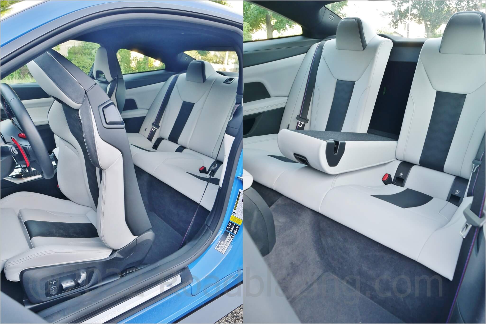 2022 BMW M4 Competition xDrive: power fold to slide front seats w/ memory to access 2nd Row