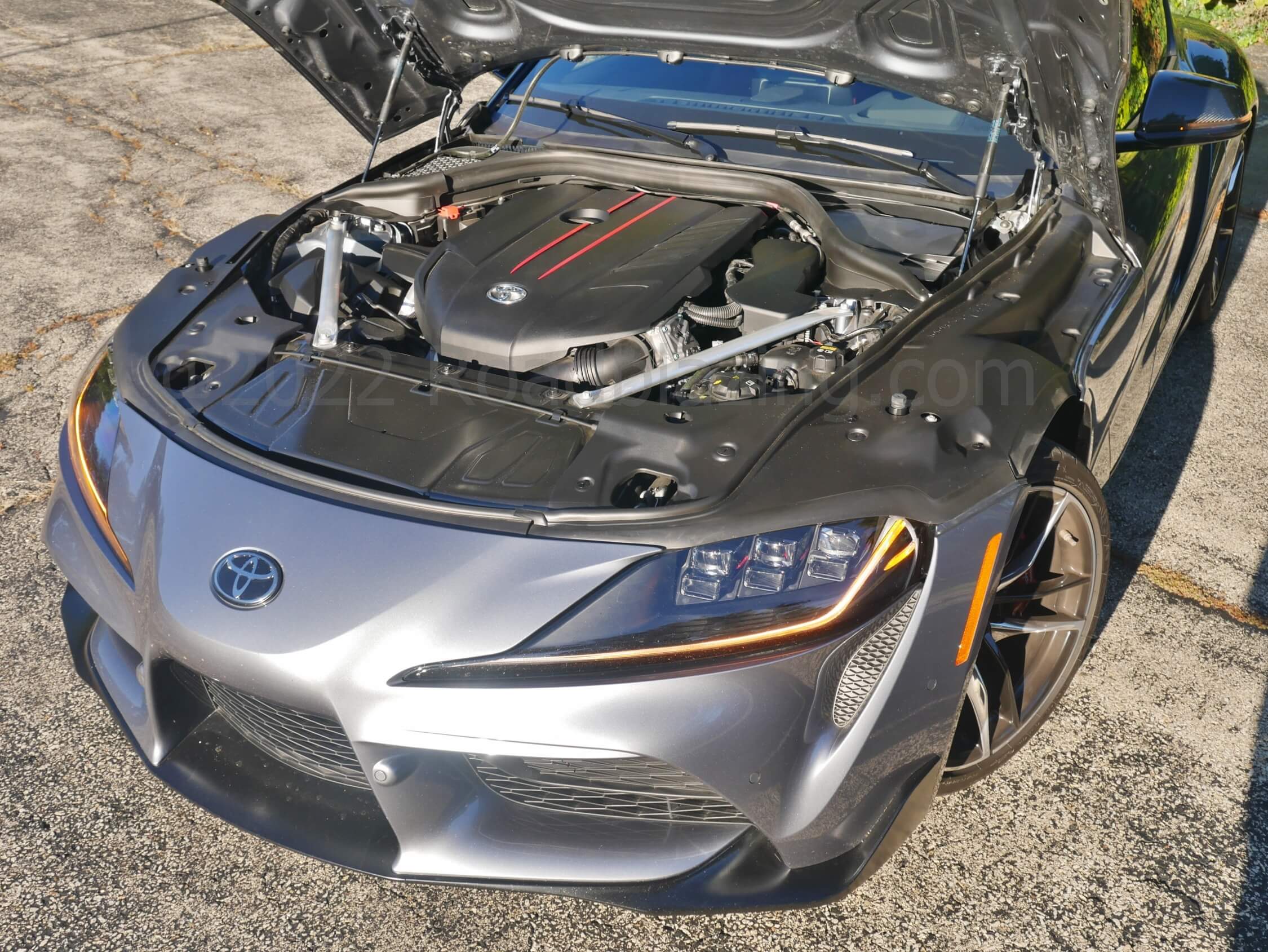 2022 Toyota GR Supra 3.0T: B58B30O1 twin-scroll turbo I-6 mated to the swift swapping ZF 8-spd autobox delivers a paradox of silky brutality