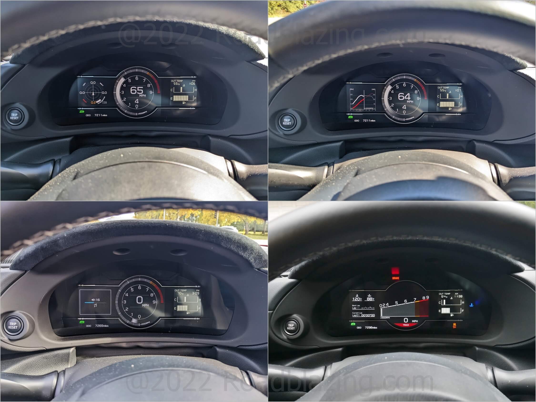 2022 Toyota GR 86: new 7.0" TFT gauge cluster with LCD data graphics & Stability Control defeated graph style display