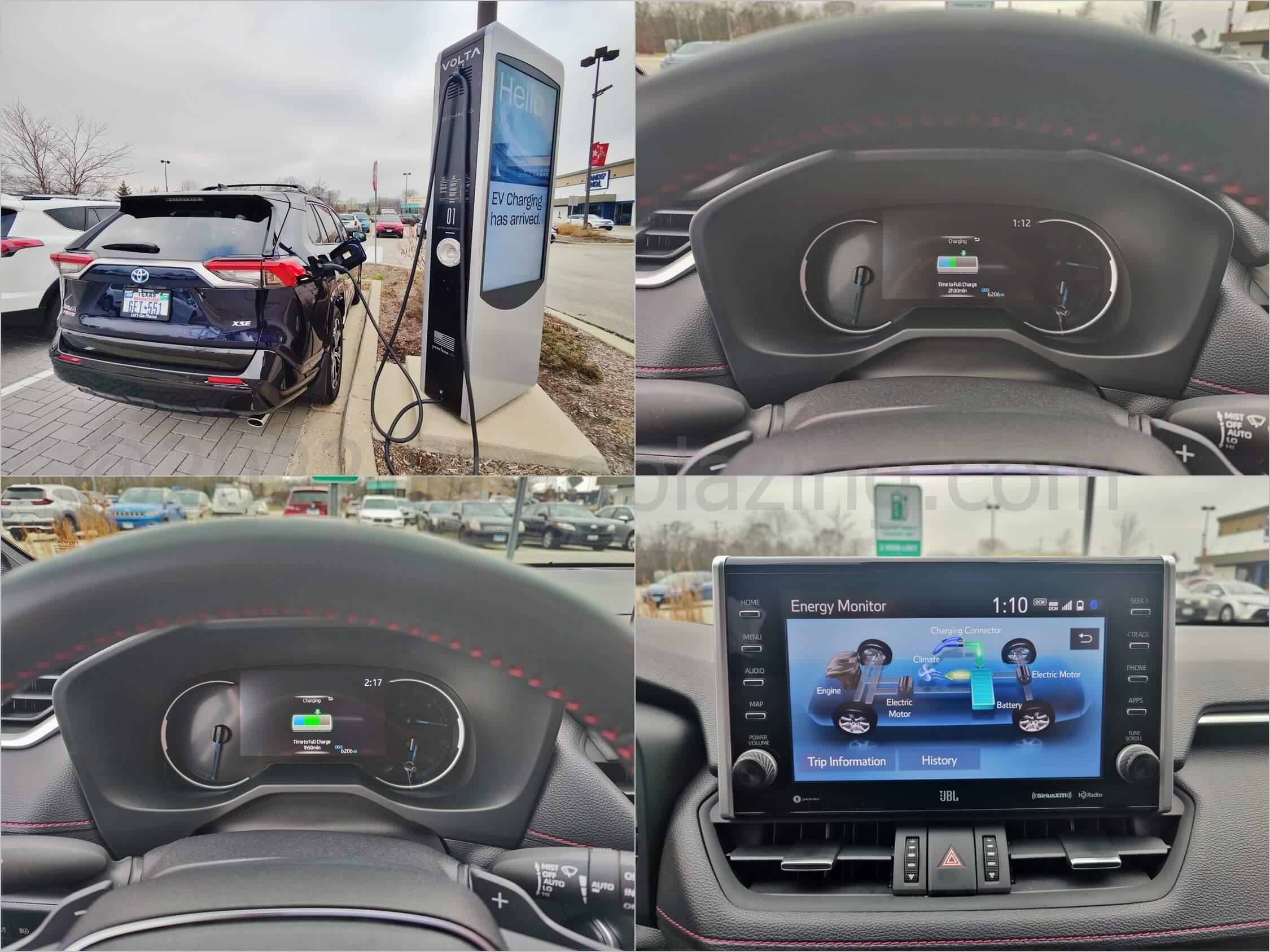 2022 Toyota RAV4 Prime XLE AWD PHEV: at 6 KW Volta public charger onboard 6.6 kW charger should provide 80% charge to 18.1 kW Li-Ion within 2.5 hours good for 40 EV miles