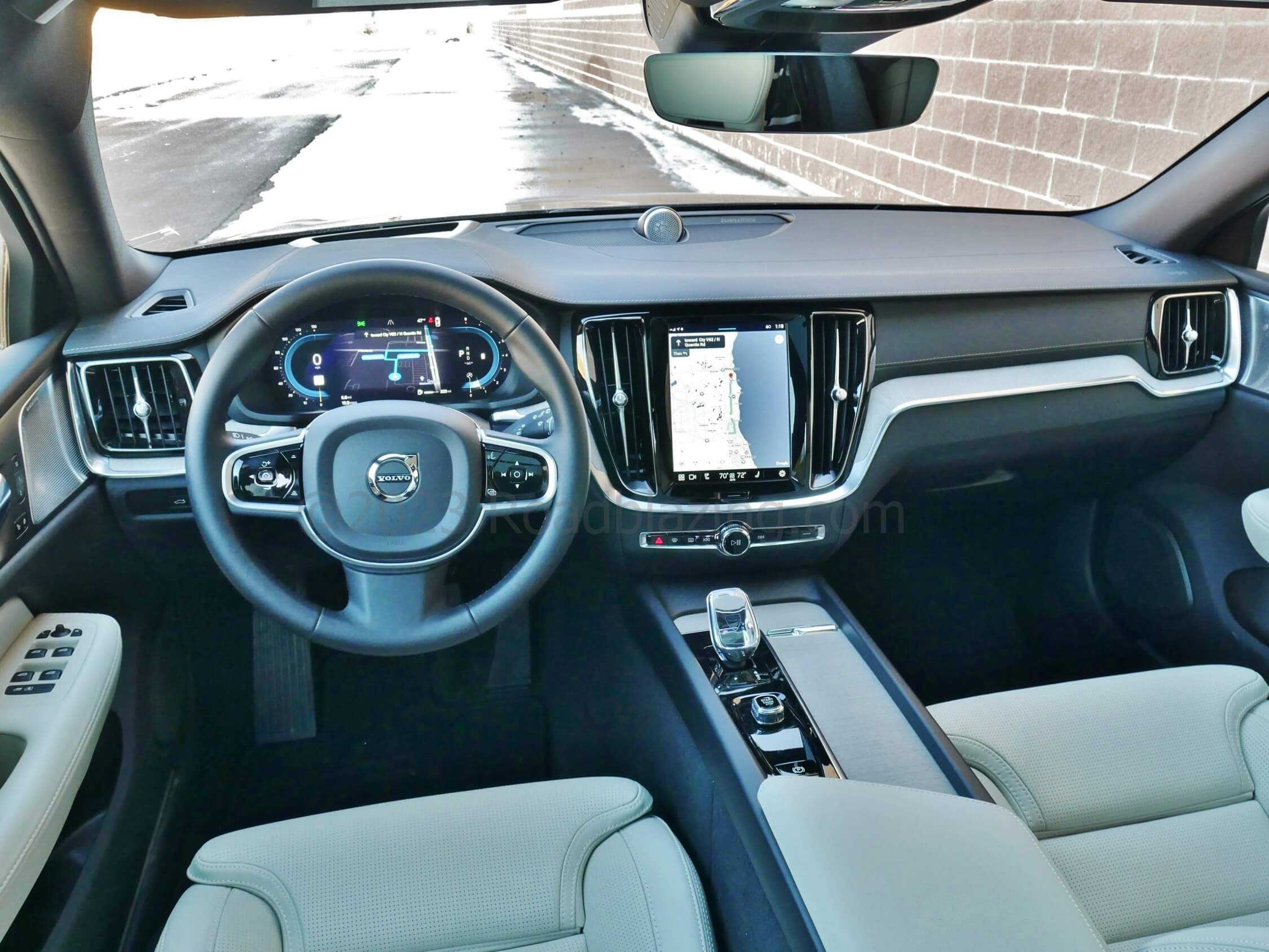 2023 Volvo V60 Cross Country B5 Ultimate AWD: cockpit now operates on Android Automotive for 12.3" TFT progressive instrument cluster & 9.0" portrait touch LCD infotainment screen featuring Google Assistant voice control